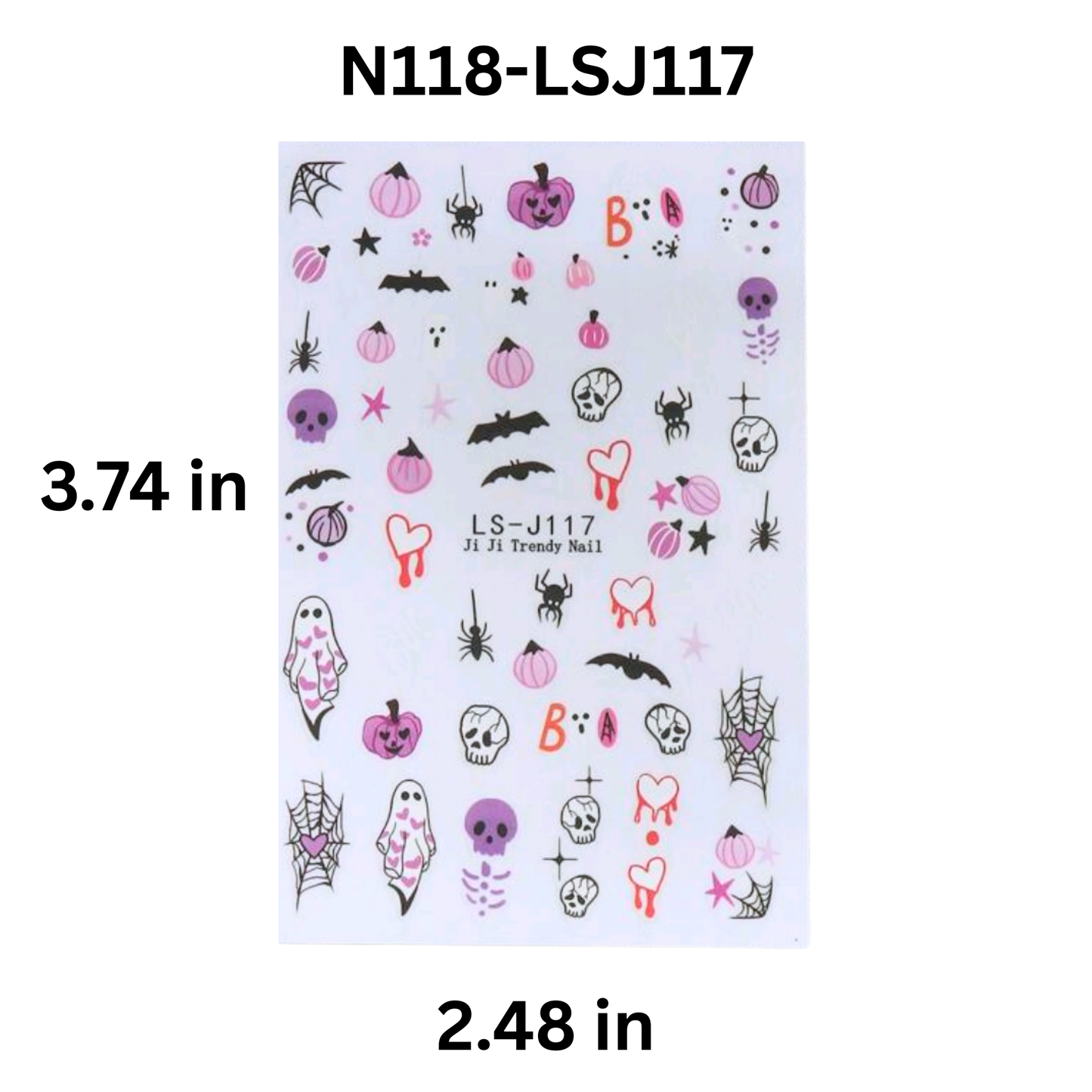 Halloween Nail Stickers 3D β Self Adhesive Nail Art Decals for Gel, Acrylic & Natural Nails