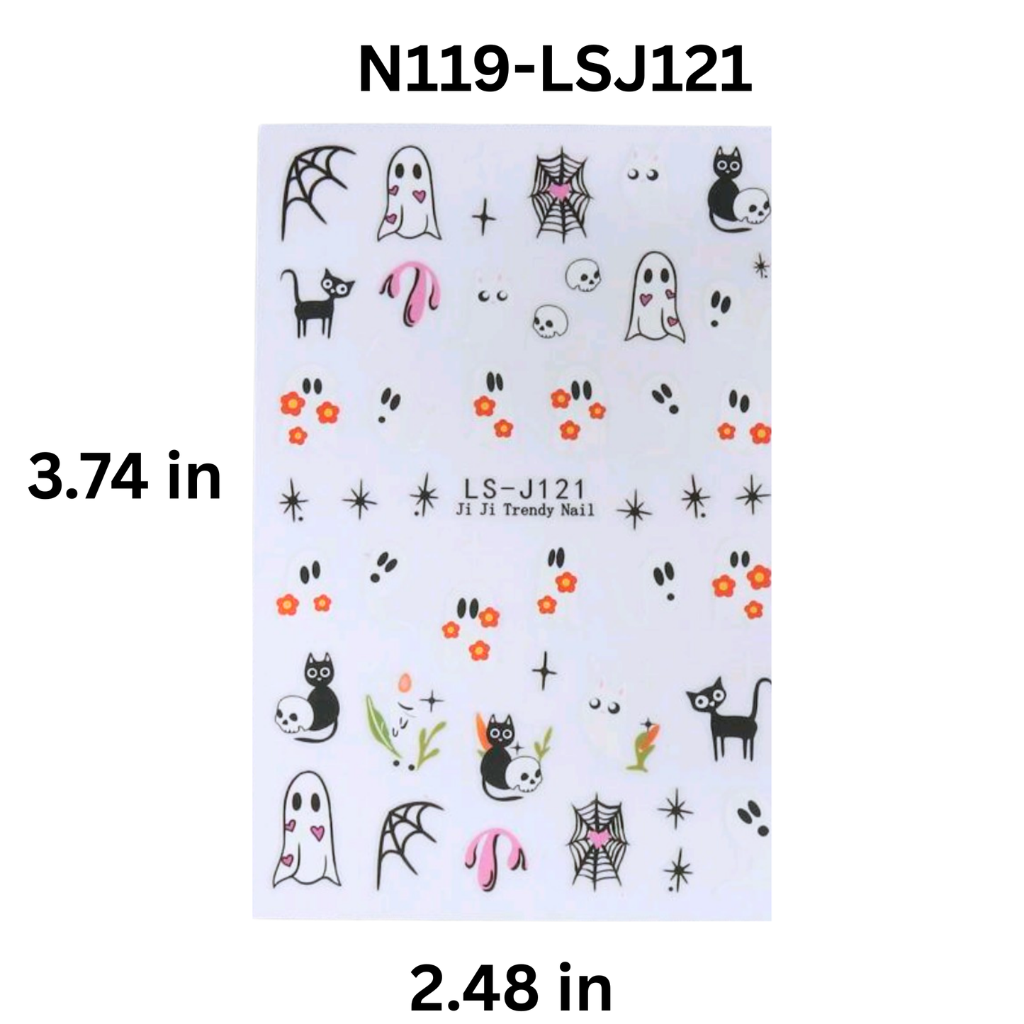 3D Halloween Nail Art Stickers β Cute Pumpkin, Spider, Bat & Ghost Nail Decals