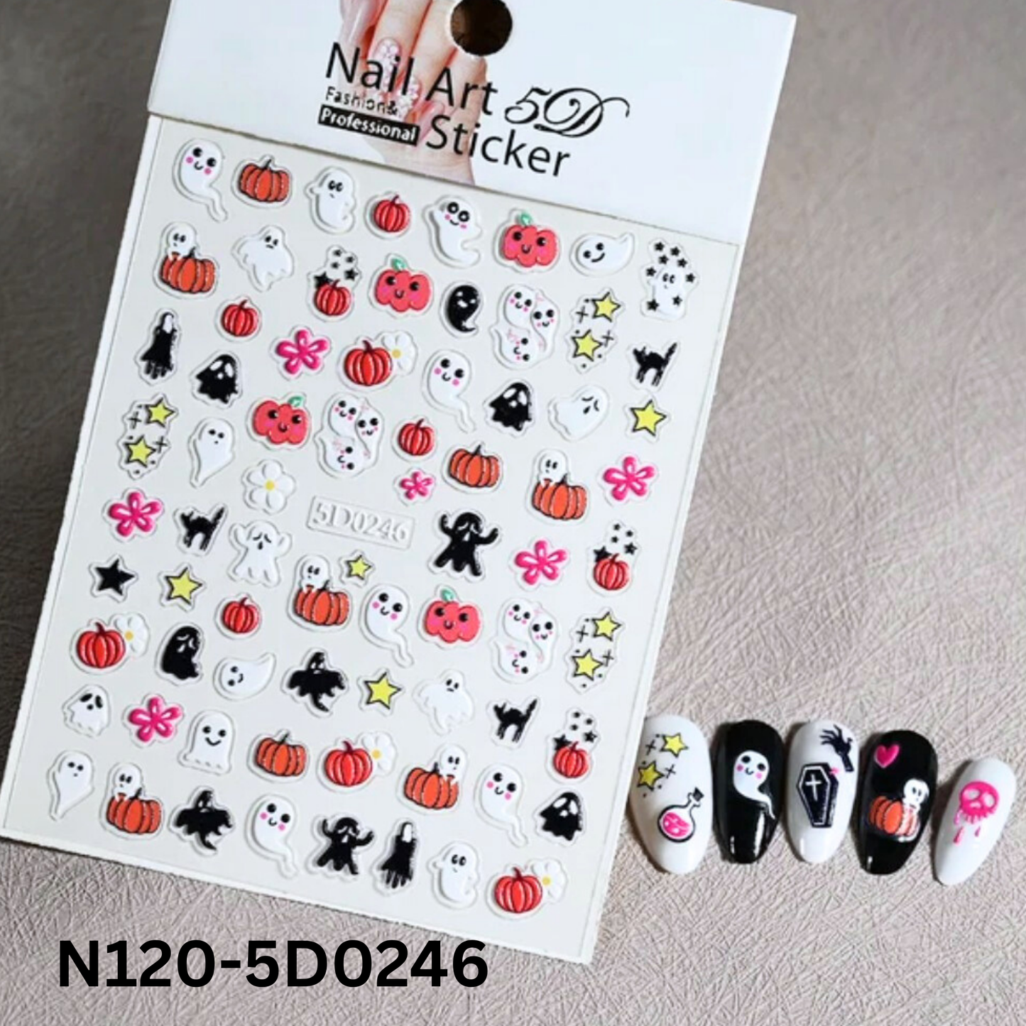 Spooky Halloween Nail Stickers 5D ā Cute Ghost & Pumpkin Nail Art DIY