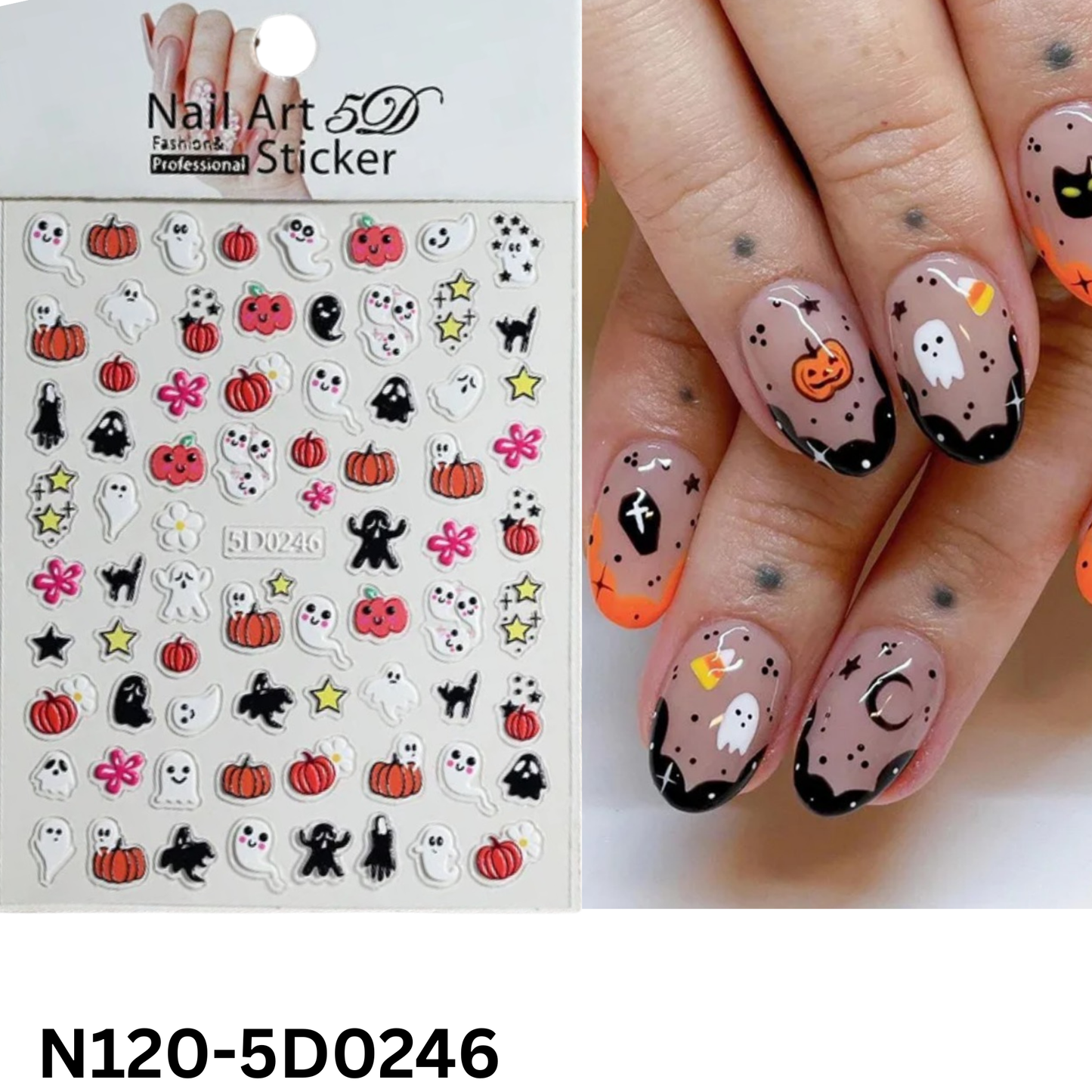 Spooky Halloween Nail Stickers 5D ā Cute Ghost & Pumpkin Nail Art DIY