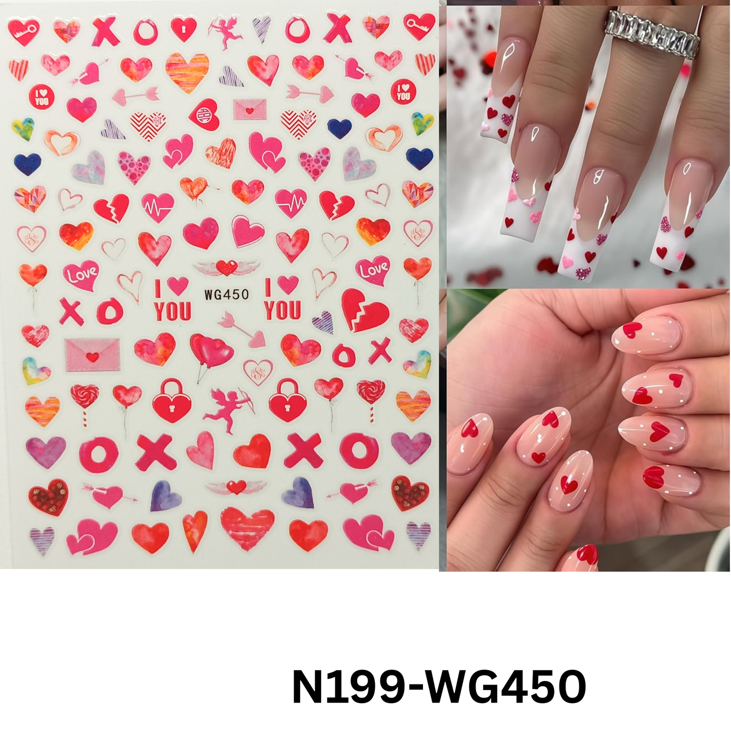 Valentine Nail Stickers 3D Floral Nail Art Decals Romantic Design