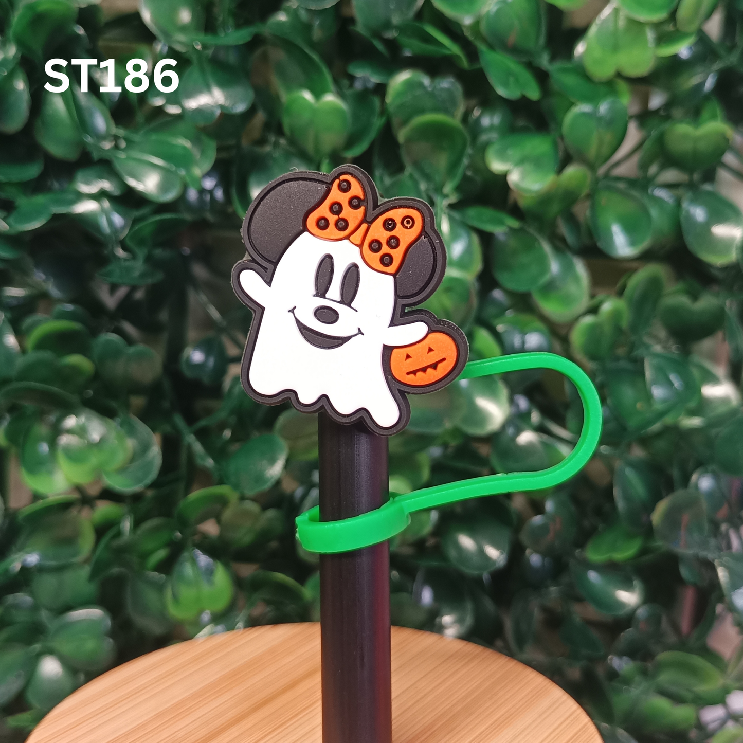 Minnie Ghost Straw Topper 10mm - Cute Silicone Straw Cover for Stanley