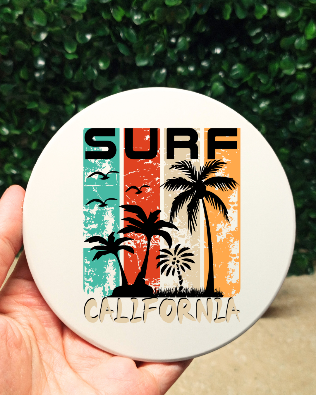 Cozy Mug Combo Surf California Ceramic Mug and Coaster Set