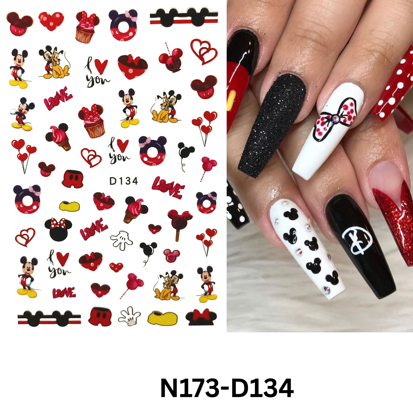 Mickey & Minnie Couple Nail Stickers – Cute Nail Art for Any Occasion