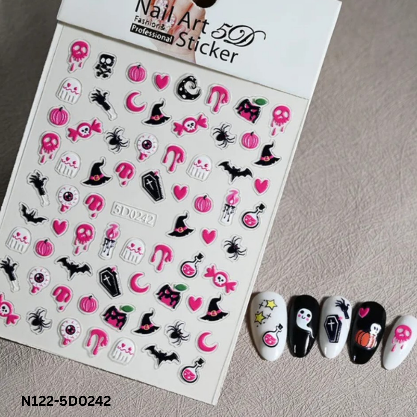 Halloween Spooky Nail Stickers 5D ā Easy DIY Nail Art for Party & Cosplay