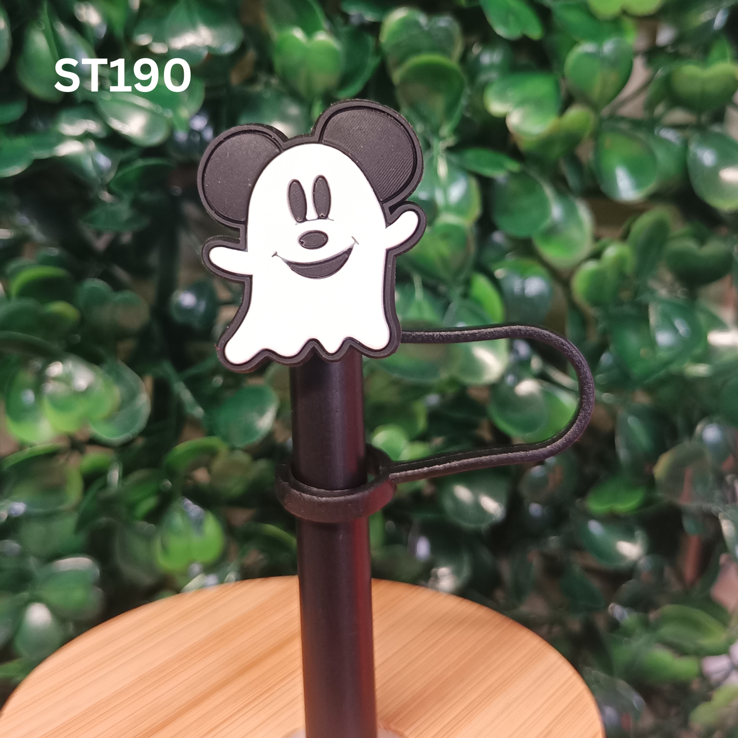 Mickey Mouse Ghost Straw Topper 10mm - Cute Halloween Silicone Straw Cover