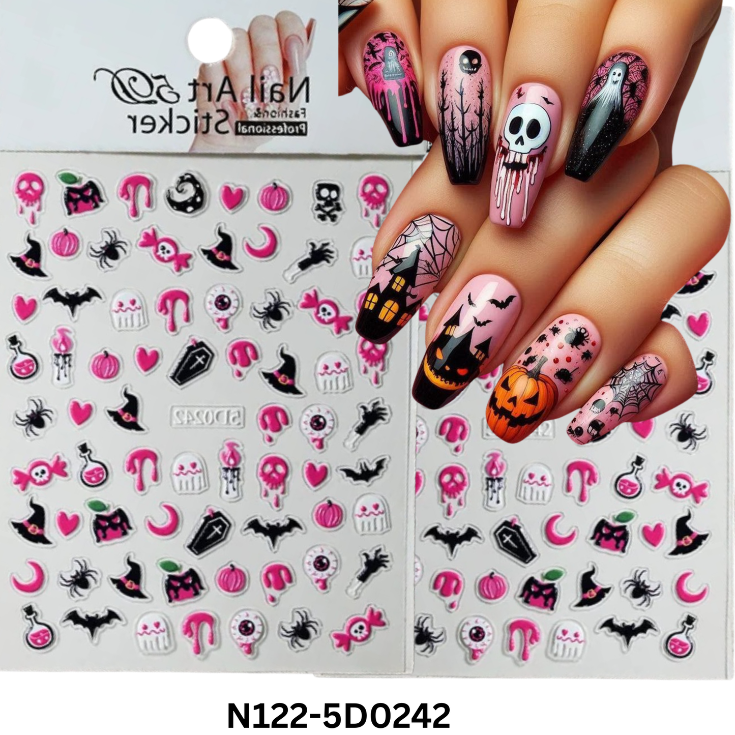 Halloween Spooky Nail Stickers 5D ā Easy DIY Nail Art for Party & Cosplay