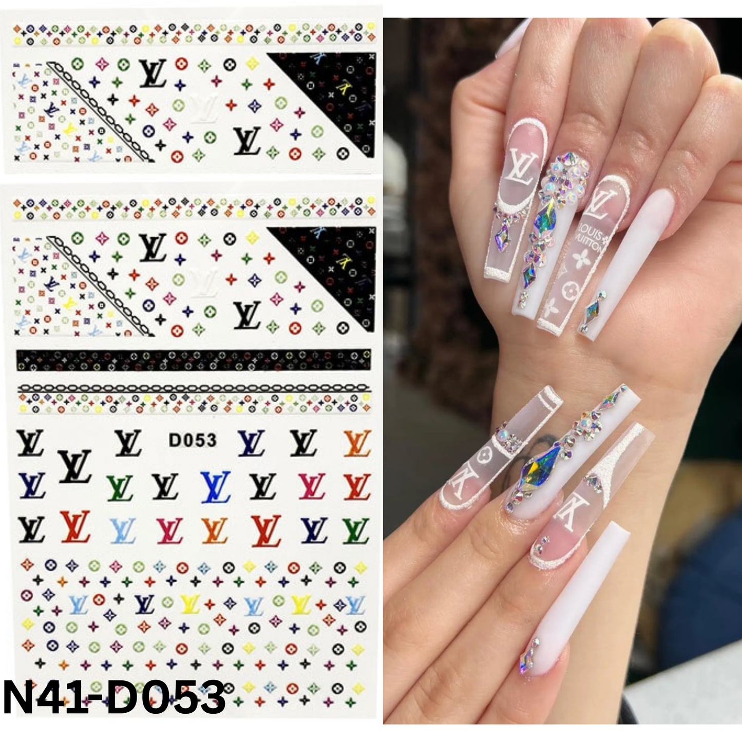 Nail 3D Sticker Multicolor color, Nail Art Sticker Acrylic, Dipping, Gel X, Gel Manicure Pedicure