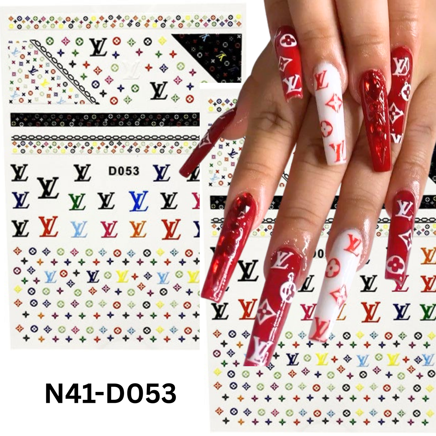 Nail 3D Sticker Multicolor color, Nail Art Sticker Acrylic, Dipping, Gel X, Gel Manicure Pedicure