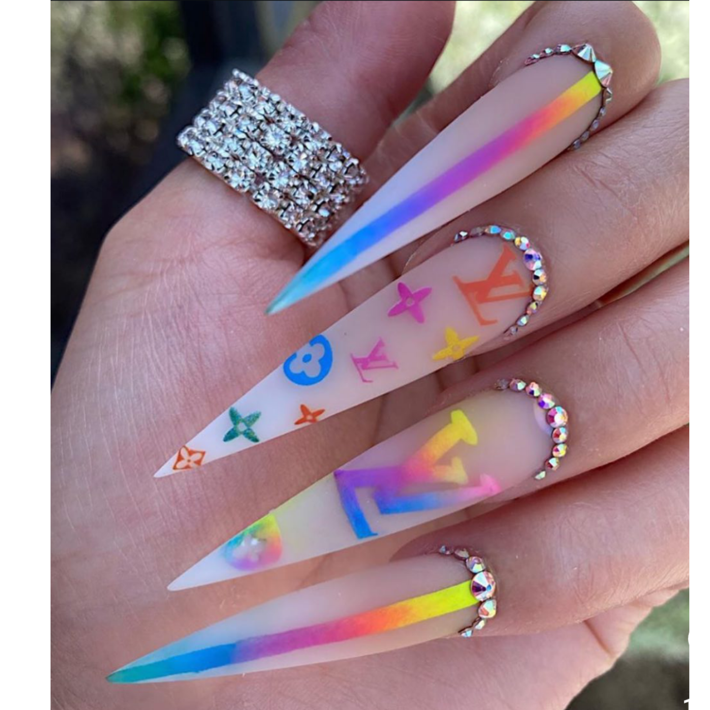 Nail 3D Sticker Multicolor color, Nail Art Sticker Acrylic, Dipping, Gel X, Gel Manicure Pedicure