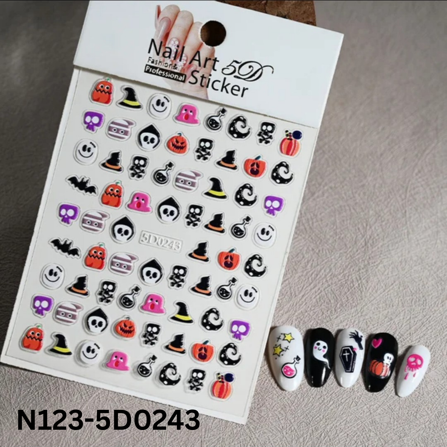 5D Halloween Nail Stickers ā Cute & Scary Designs for DIY Manicure