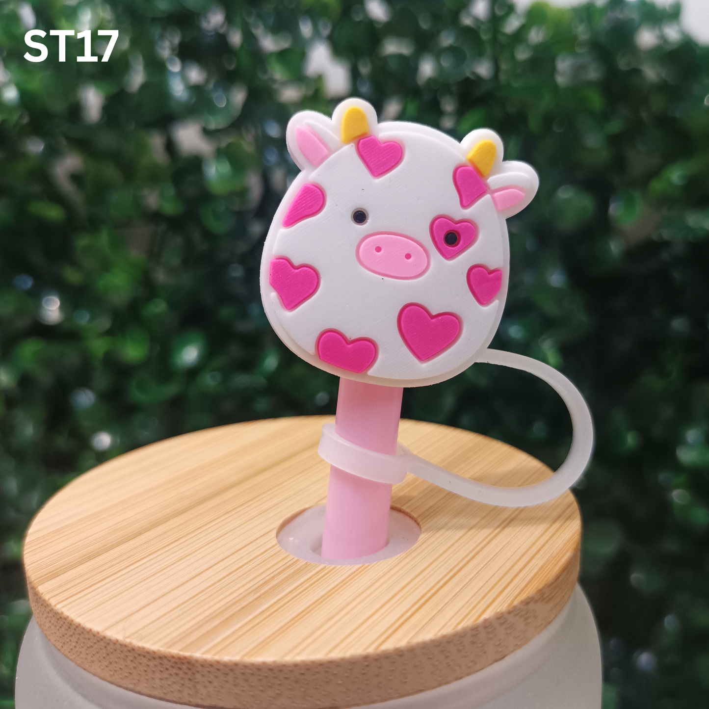 Cute Pig Straw Toppers 8mm ā Reusable Silicone Covers for Tumblers & Cups | Adorable Drink Accessories for Pig Lovers