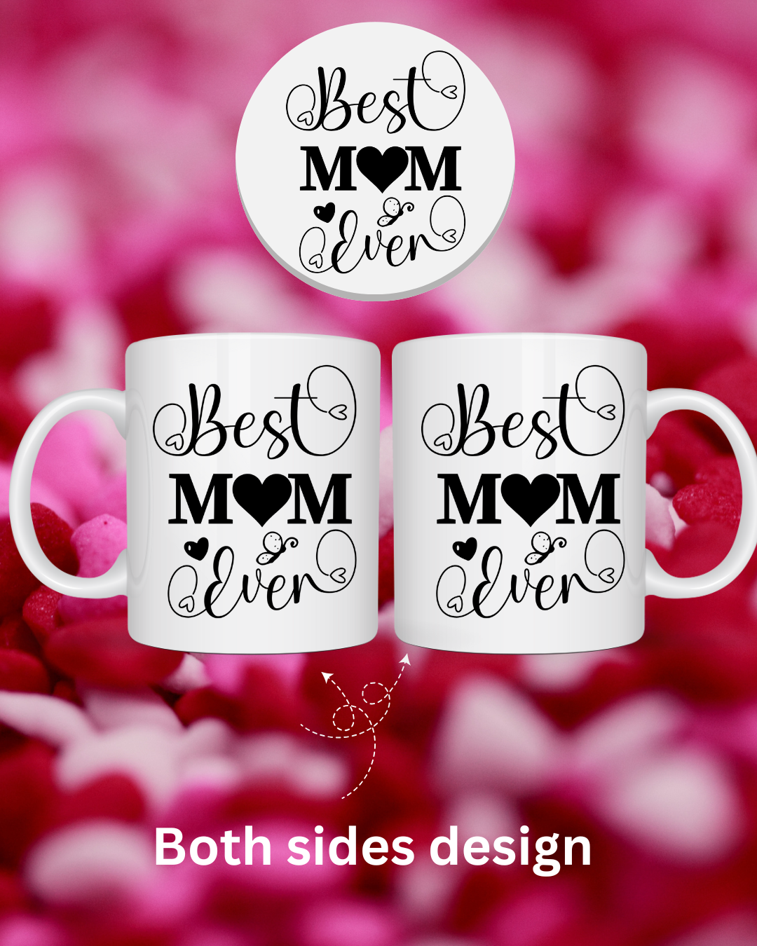 Best Mom Ever - 12oz Ceramic Mug & 4-inch Coaster A Heartfelt Gift for Mom