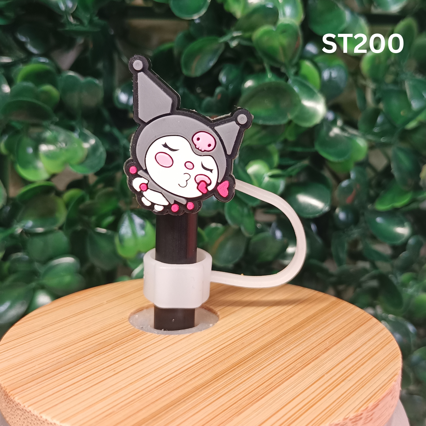 Cute Kuromi Straw Topper 10mm - Purple Kawaii Silicone Straw Cover for Stanley Cup