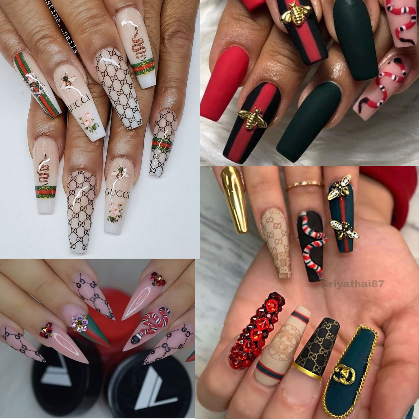 Nail Art Stickers – Designer Pattern Snakes, Stripes, Bees,3D Sticker Multicolor color