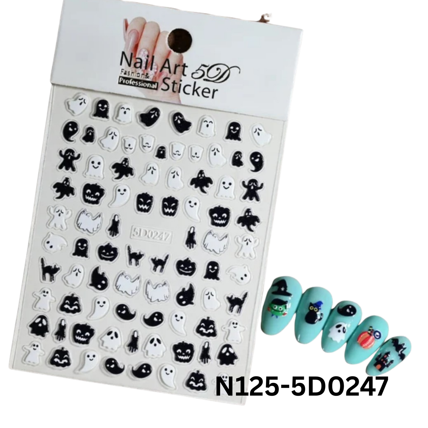 Halloween Spooky Nail Stickers 5D ā Easy DIY Nail Art for Party & Cosplay