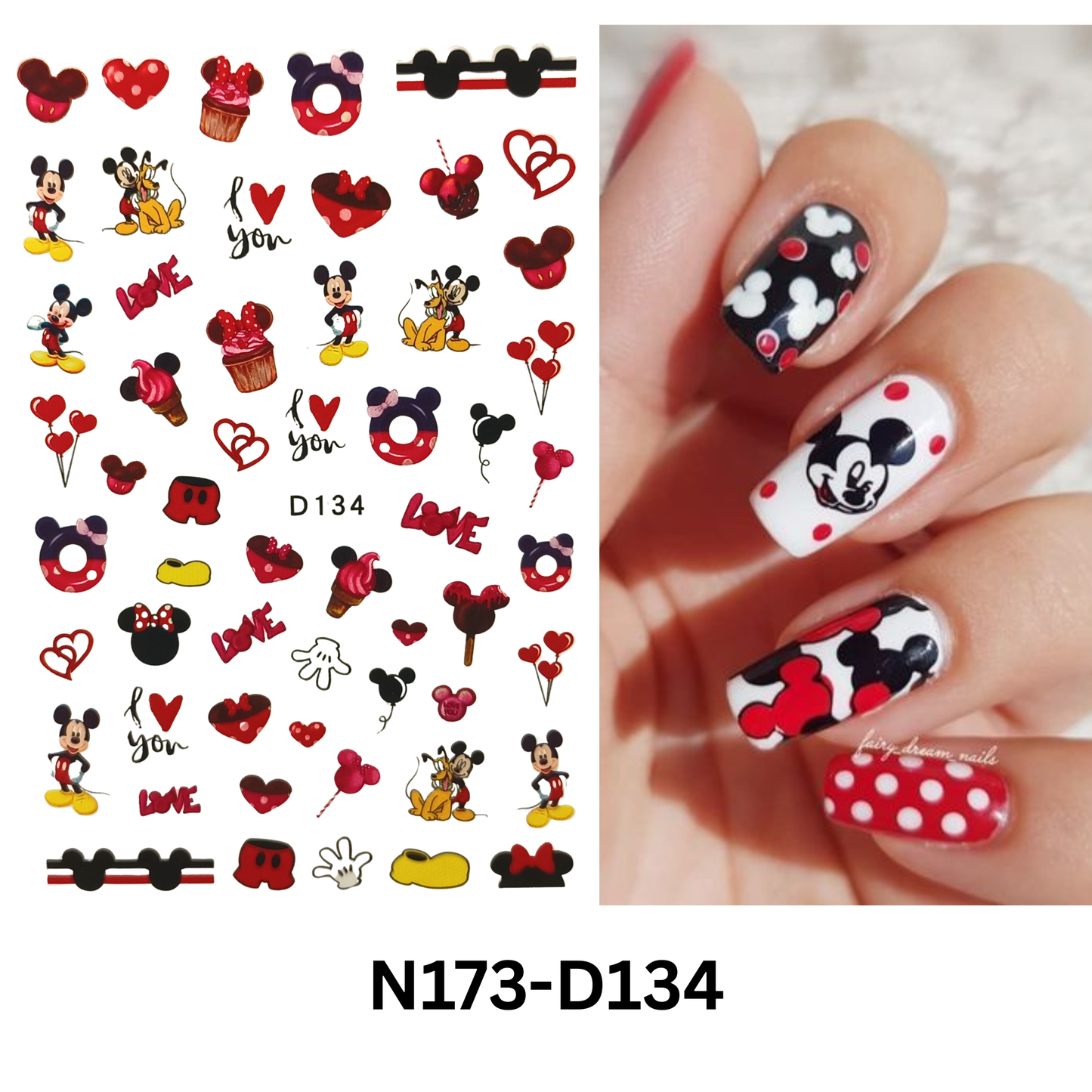 Mickey & Minnie Couple Nail Stickers – Cute Nail Art for Any Occasion