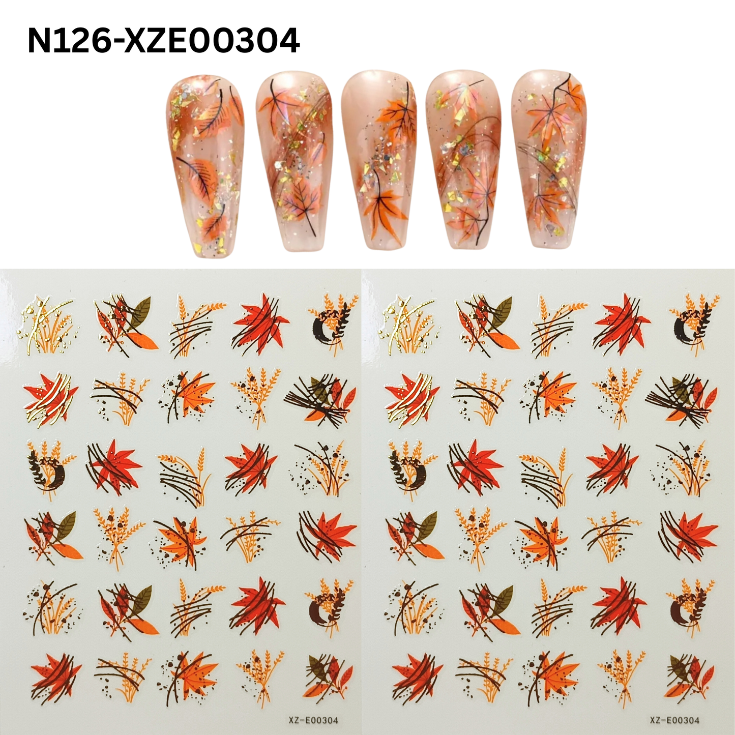 3D Maple Leaf Nail Stickers ā Autumn & Thanksgiving Nail Art Decals