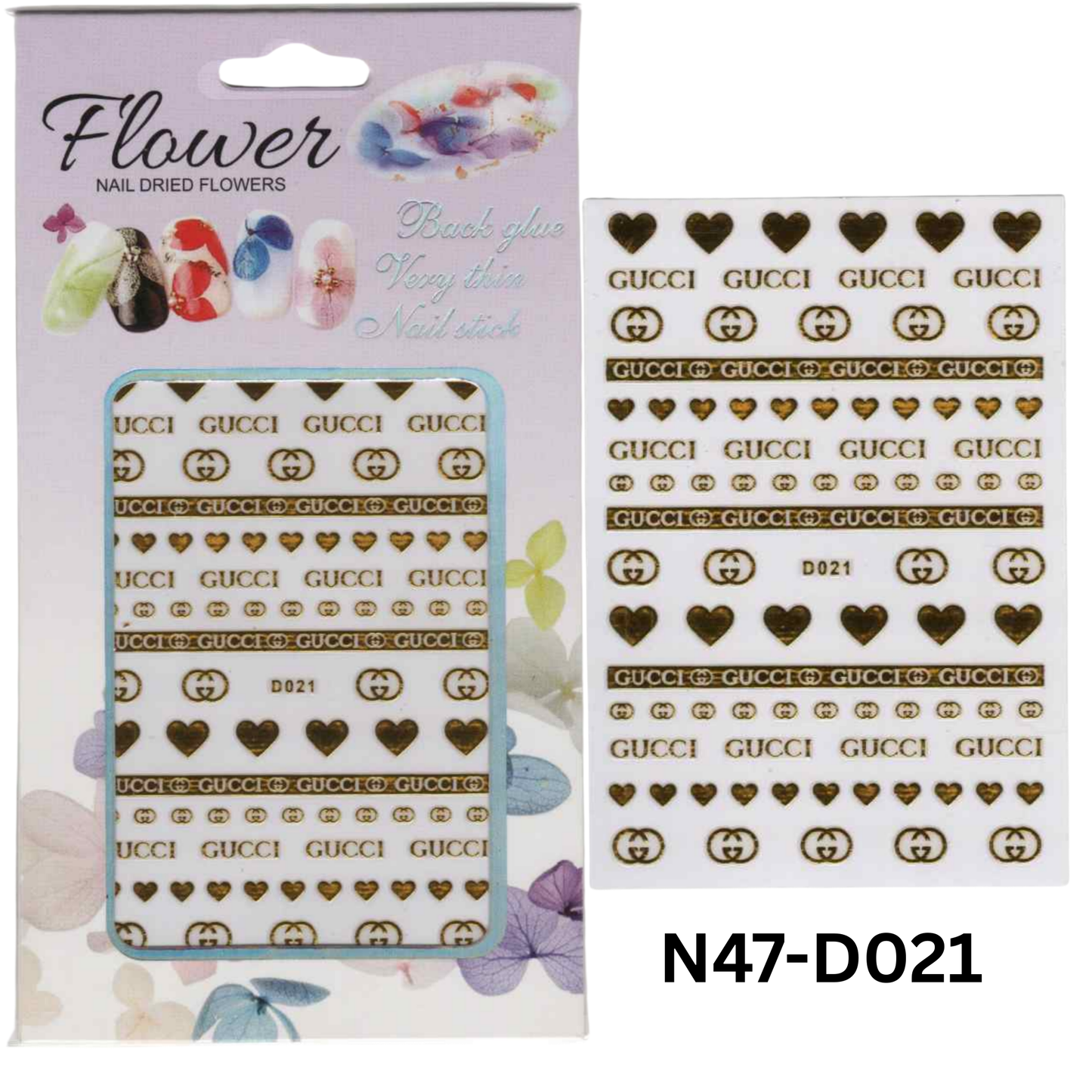 Heart Gold Nails 3D Sticker,Nail Art Sticker Acrylic, Dipping, Gel X, Gel Manicure Pedicure