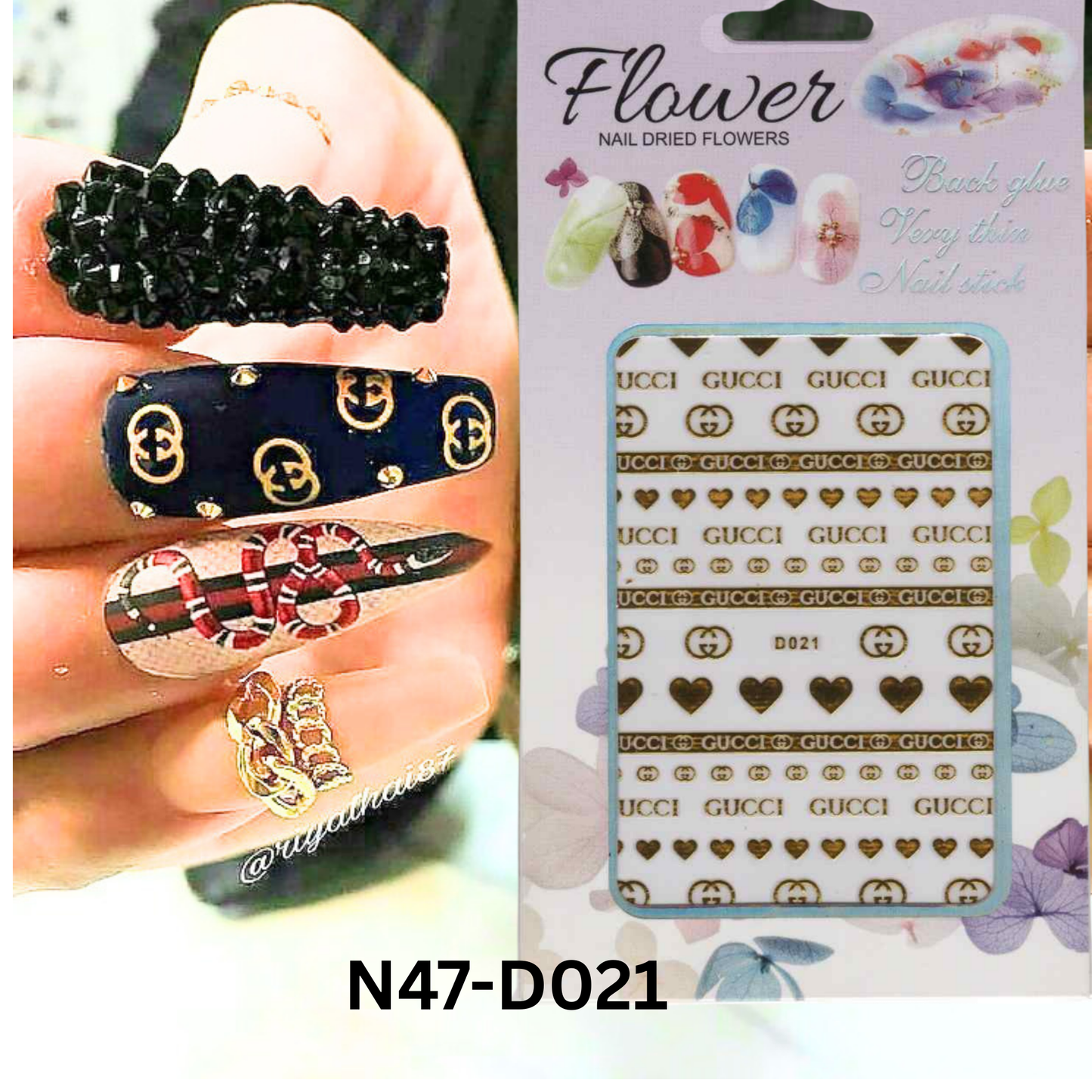 Heart Gold Nails 3D Sticker,Nail Art Sticker Acrylic, Dipping, Gel X, Gel Manicure Pedicure