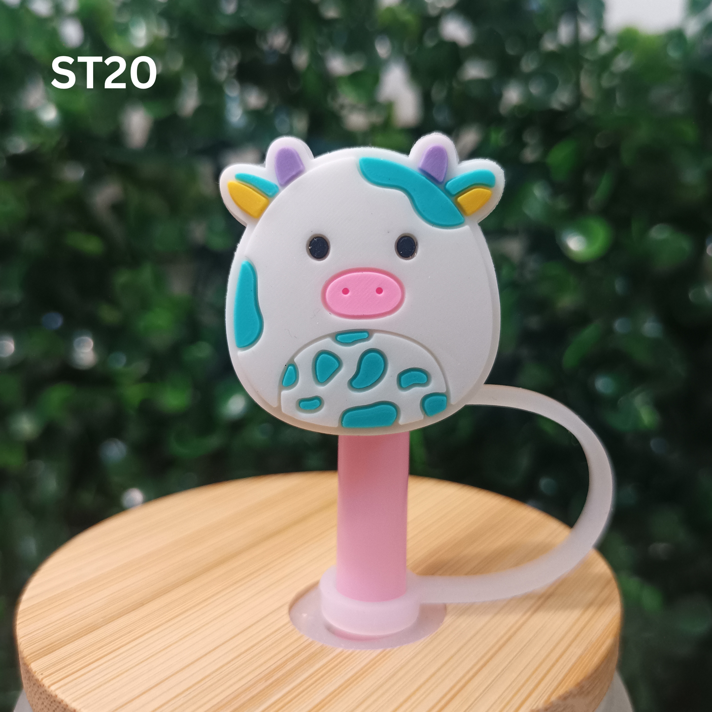 Cute Pig Straw Toppers 8mm ā Reusable Silicone Covers for Tumblers & Cups | Adorable Drink Accessories for Pig Lovers