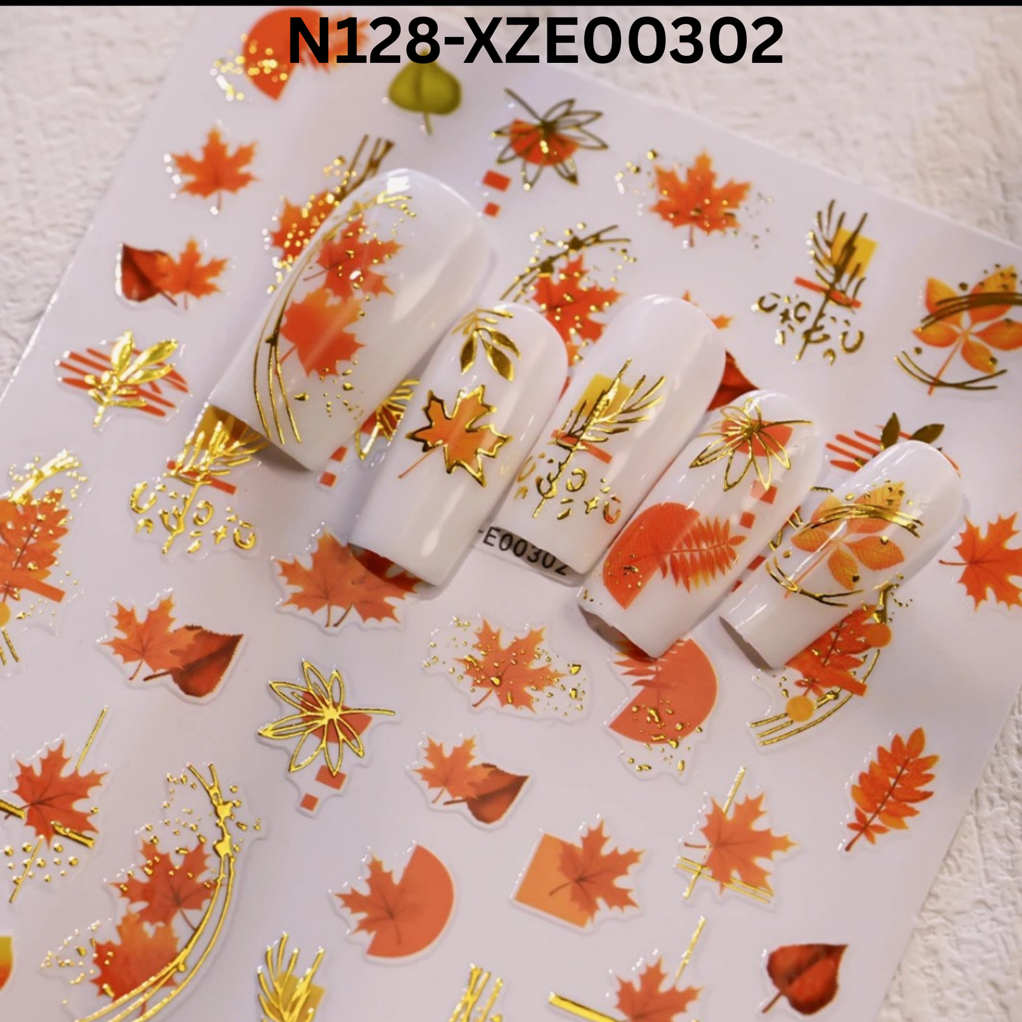Seasonal Fall Nail Stickers – Autumn Maple Leaf Nail Art Decoration