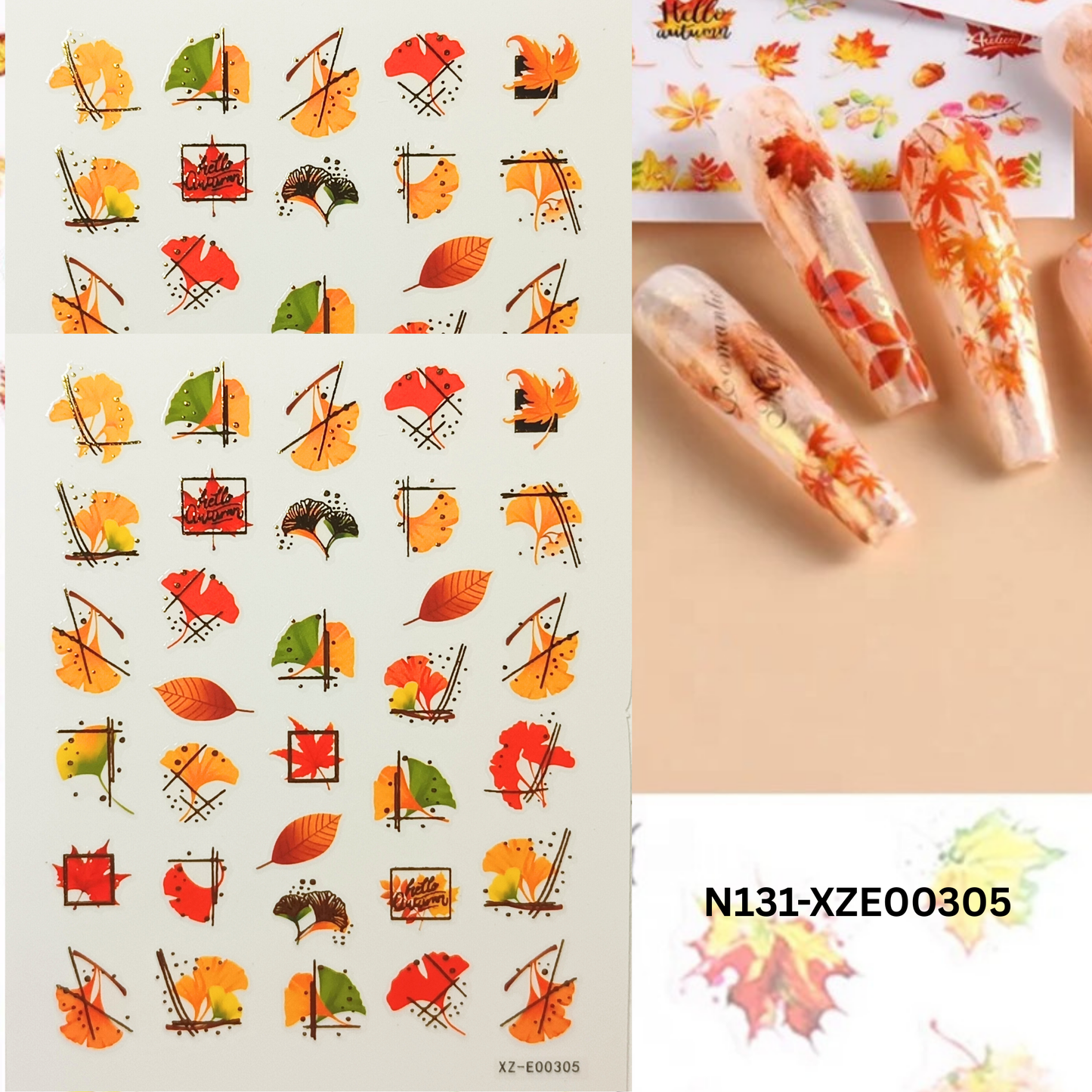 Maple Leaf Fall Nail Stickers ā 3D Autumn Nail Decals for DIY Art