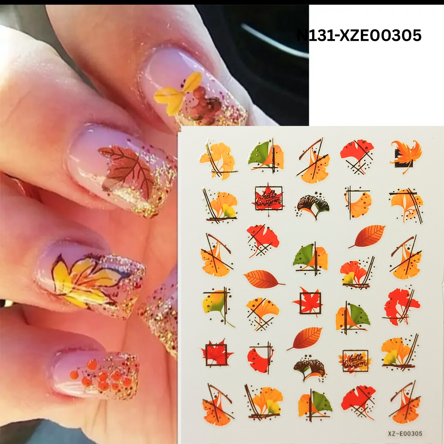Maple Leaf Fall Nail Stickers ā 3D Autumn Nail Decals for DIY Art