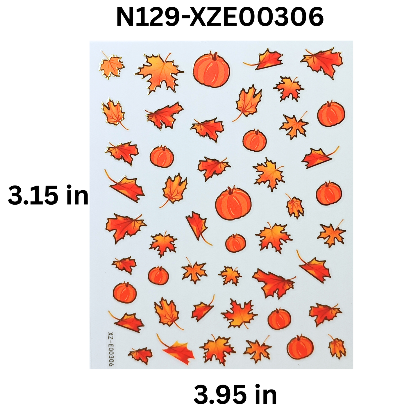 Fall 3D Nail Stickers – Autumn Leaves, Pumpkin & Maple Nail Art Decals