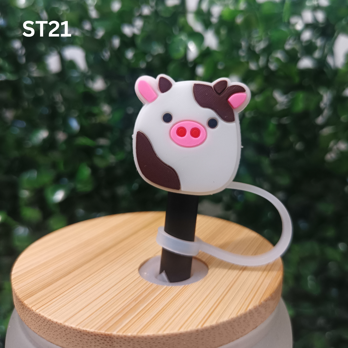 Cute Pig Straw Toppers 8mm ā Reusable Silicone Covers for Tumblers & Cups | Adorable Drink Accessories for Pig Lovers