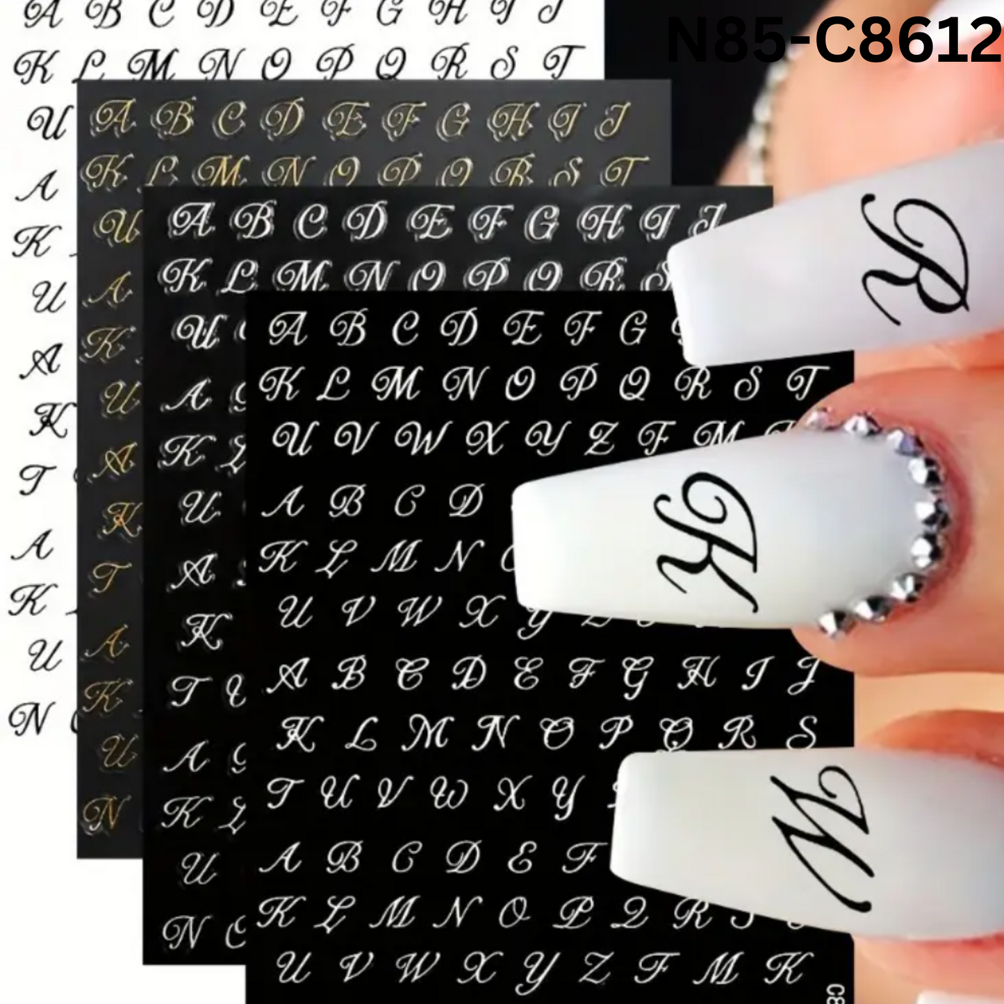 Nail 3D Roman Letter Nail Stickers, English Alphabet Nail Stickers, Nails Art Stickers