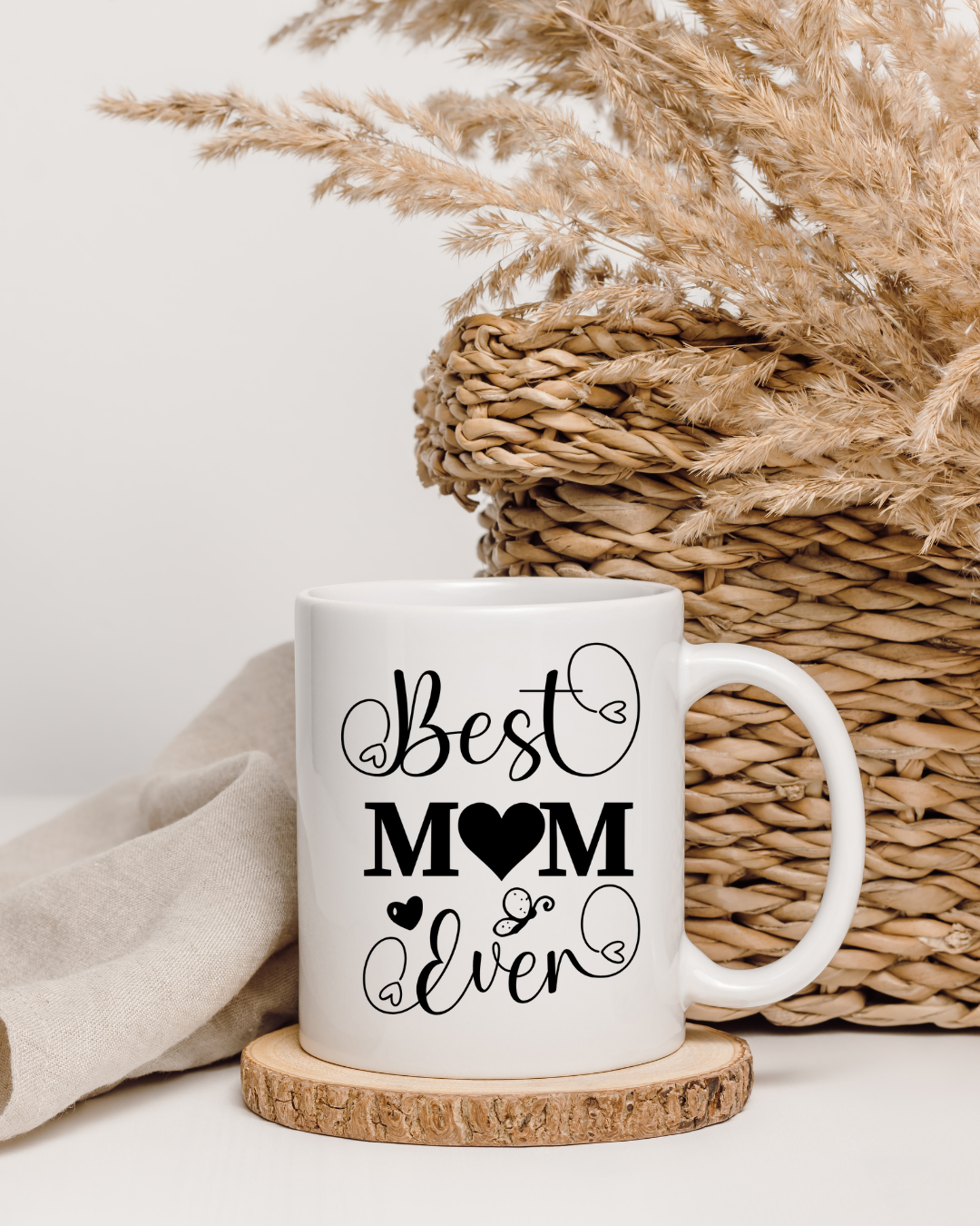 Best Mom Ever - 12oz Ceramic Mug & 4-inch Coaster A Heartfelt Gift for Mom