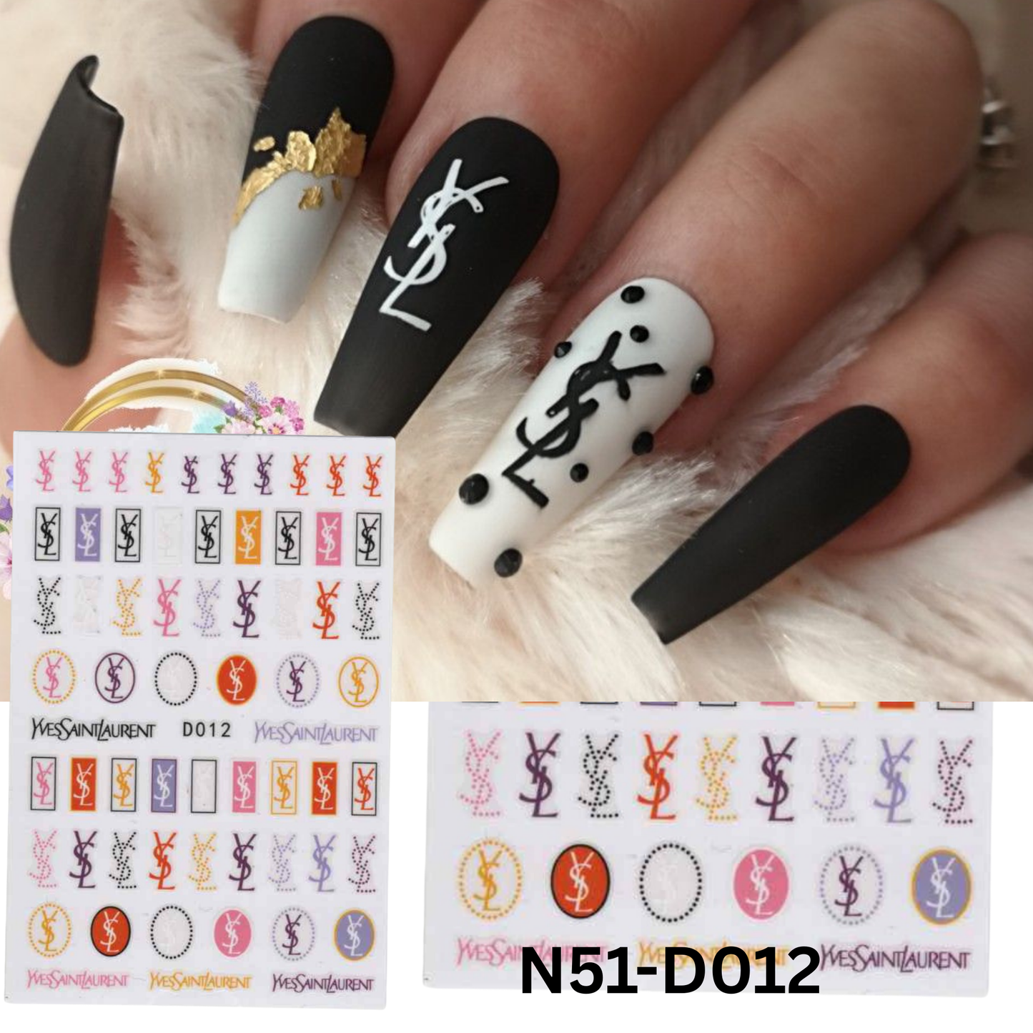 Nail 3D Sticker Multicolor color, Nail Art Sticker, Nail Design