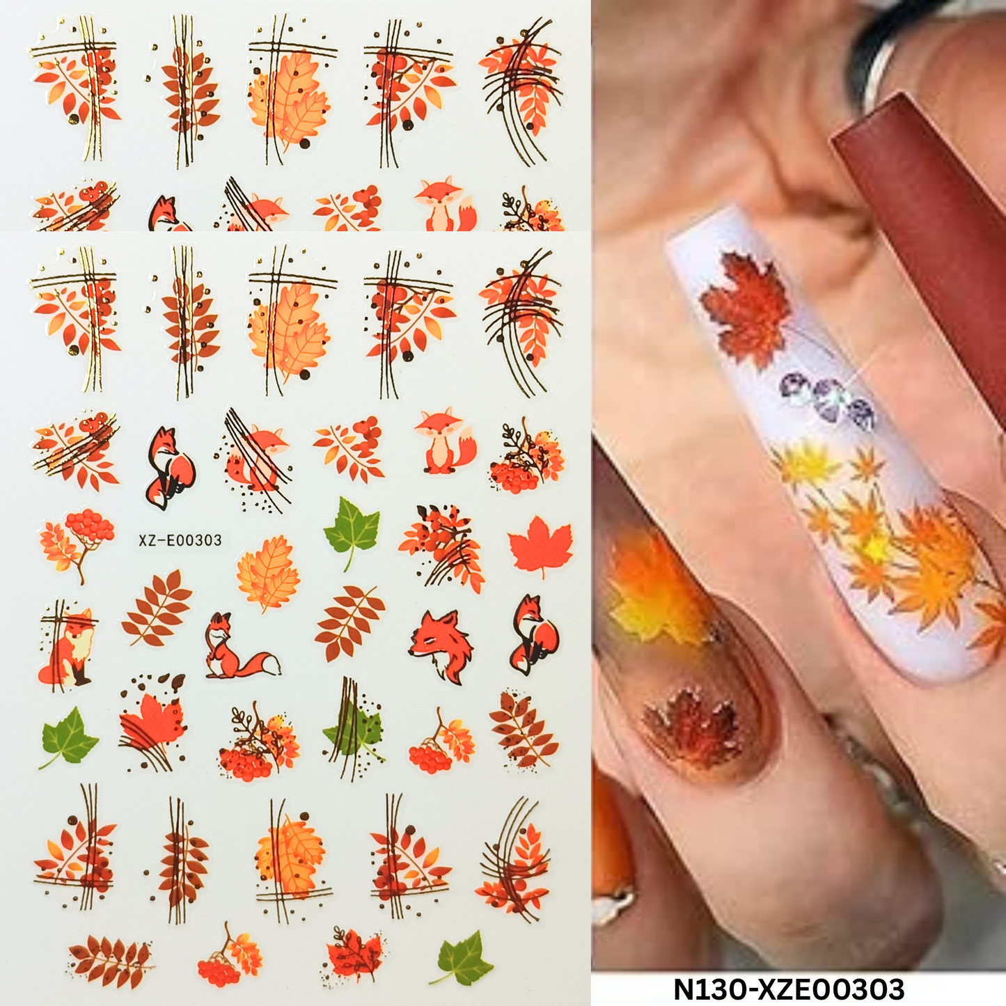 Fall Nail Decals ā 3D Maple Leaf Nail Stickers for Seasonal Nails