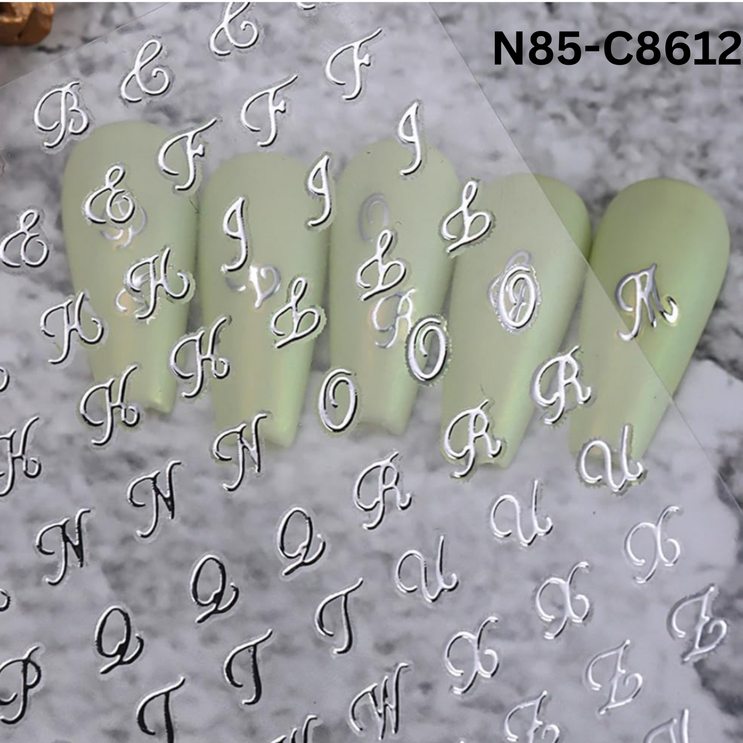 Nail 3D Roman Letter Nail Stickers, English Alphabet Nail Stickers, Nails Art Stickers