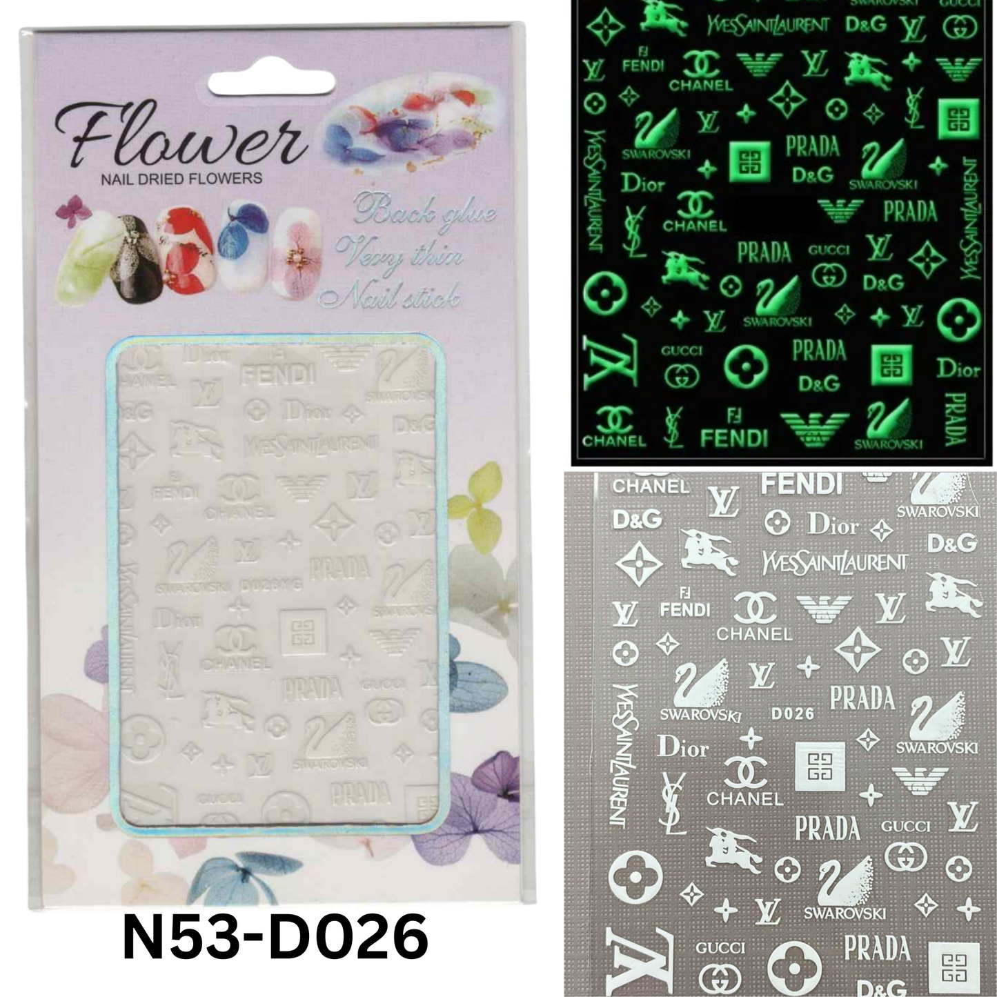 Glow in the Dark Nail Design Stickers – 3D Nail Art Decals
