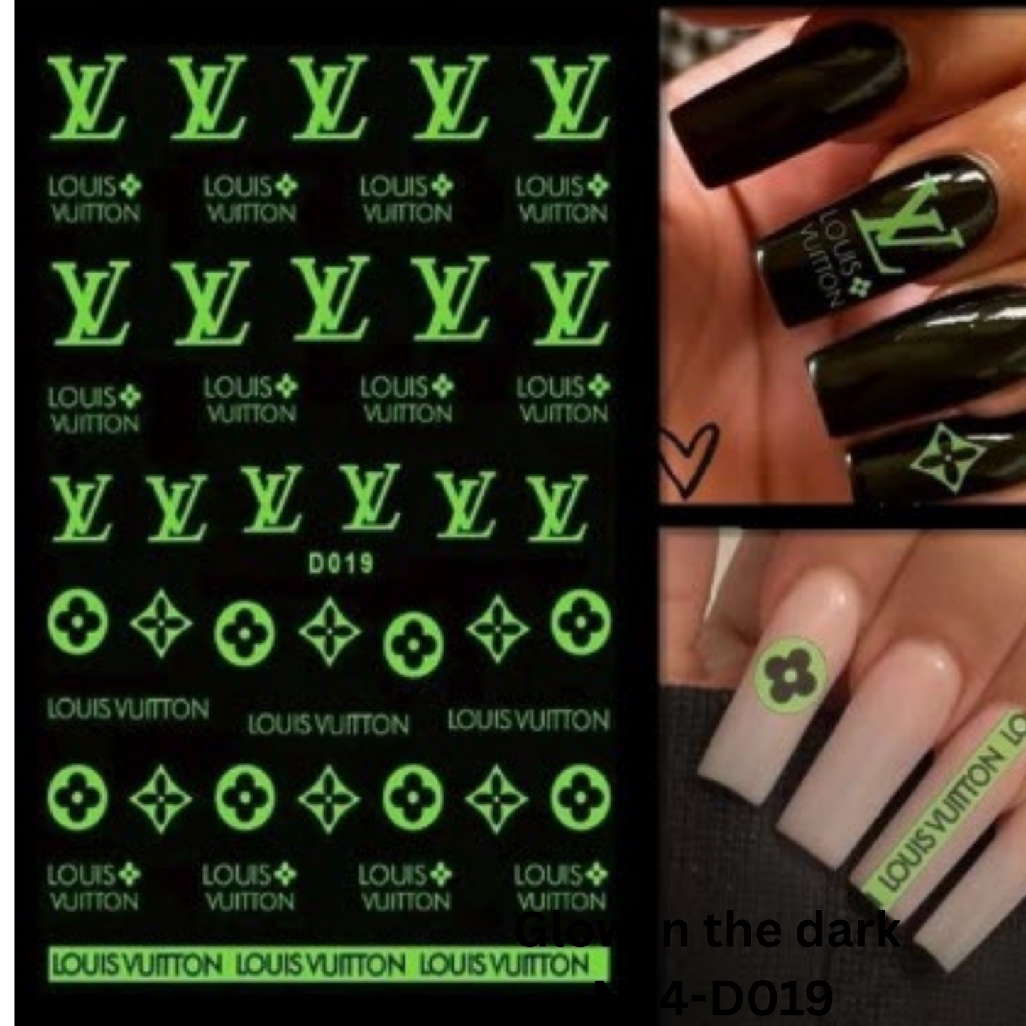 3D Glow Nail Design Stickers ā Glow in the Dark Nail Art for Women