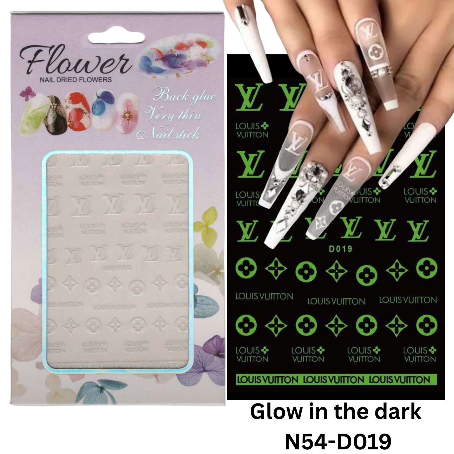 3D Glow Nail Design Stickers ā Glow in the Dark Nail Art for Women