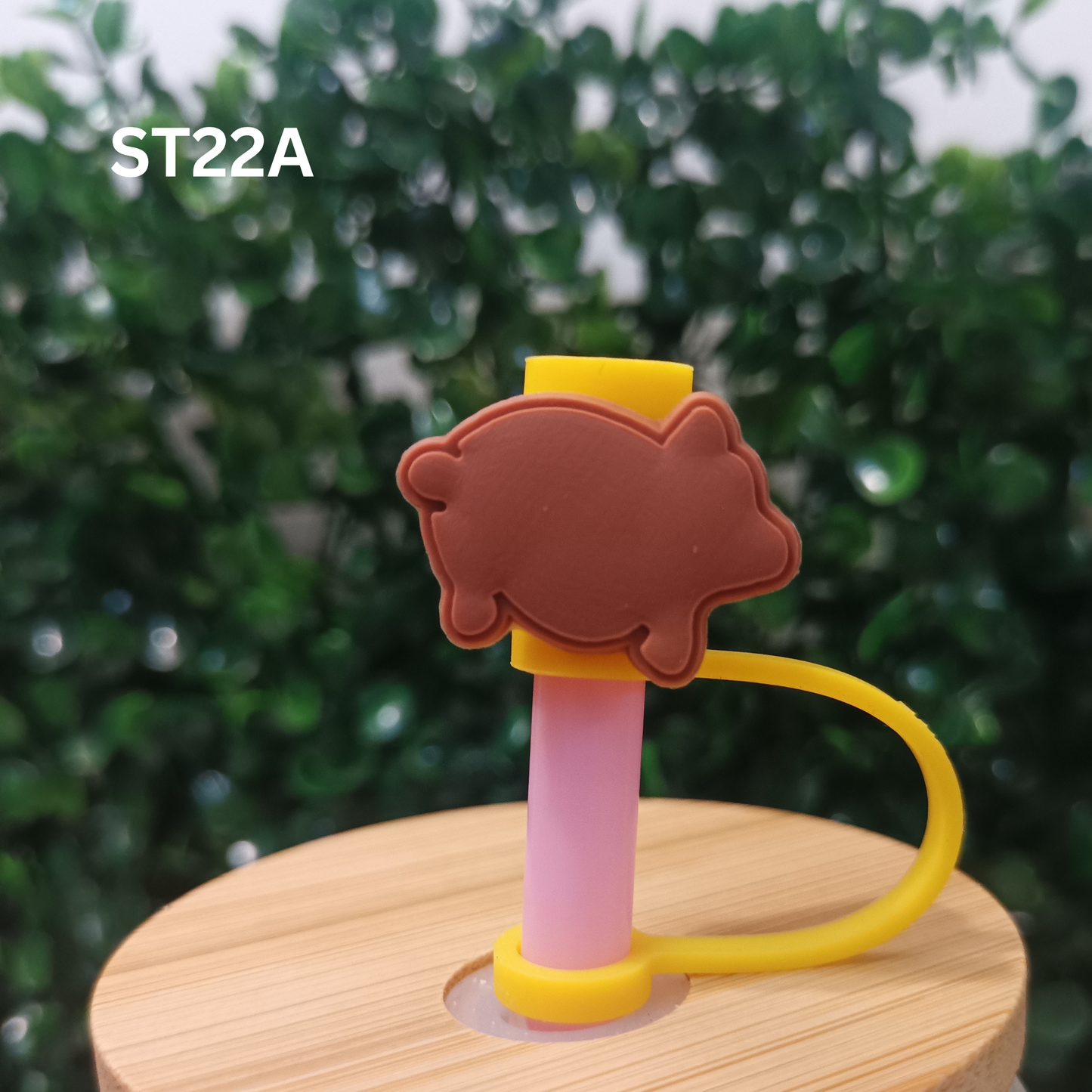 Cute Pig Straw Toppers 8mm ā Reusable Silicone Covers for Tumblers & Cups | Adorable Drink Accessories for Pig Lovers
