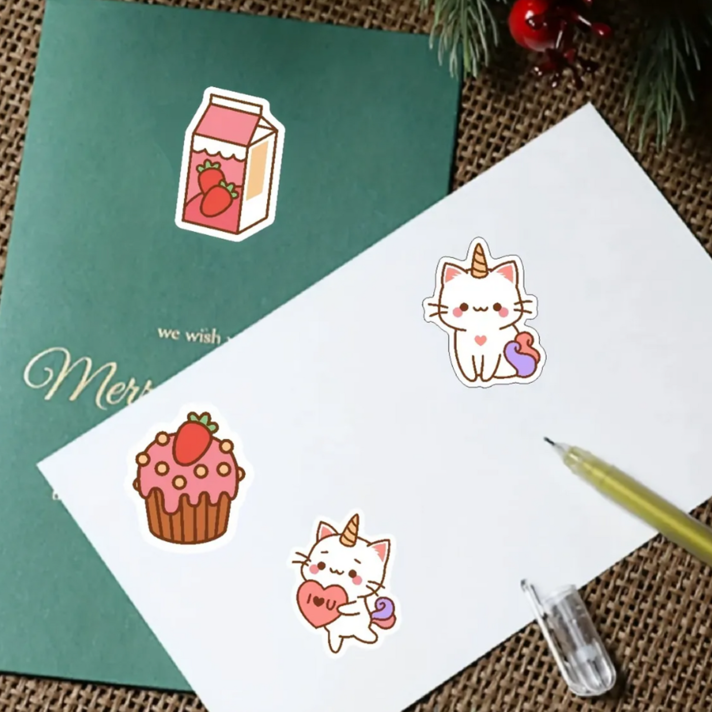 500pcs Cute Cartoon Cat Stickers - Perfect for School Rewards, Journaling & Gift Wrapping, Matte Finish, Self-Adhesive Paper Decals