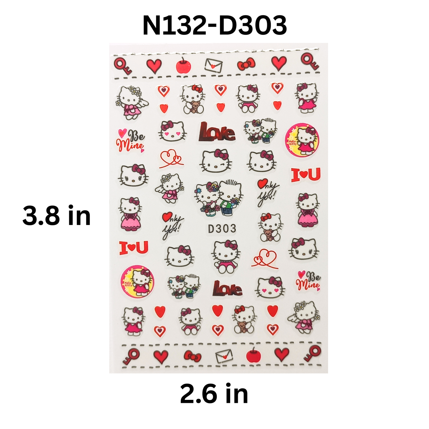 Adorable Hello Kitty 3D Nail Stickers – Kawaii Nail Art for Girls