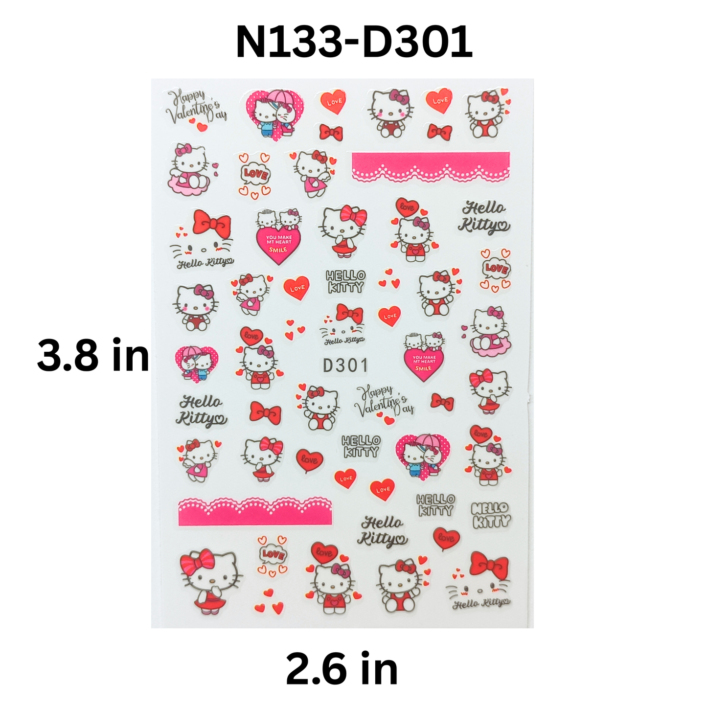 Kawaii 3D Hello Kitty Nail Art Stickers – Easy to Apply & Long Lasting