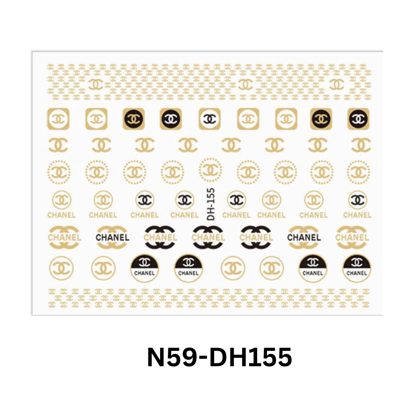 Black And Gold Nail Sticker Design, Nail 3D Sticker, Nail Art Sticker Acrylic, Dipping, Gel