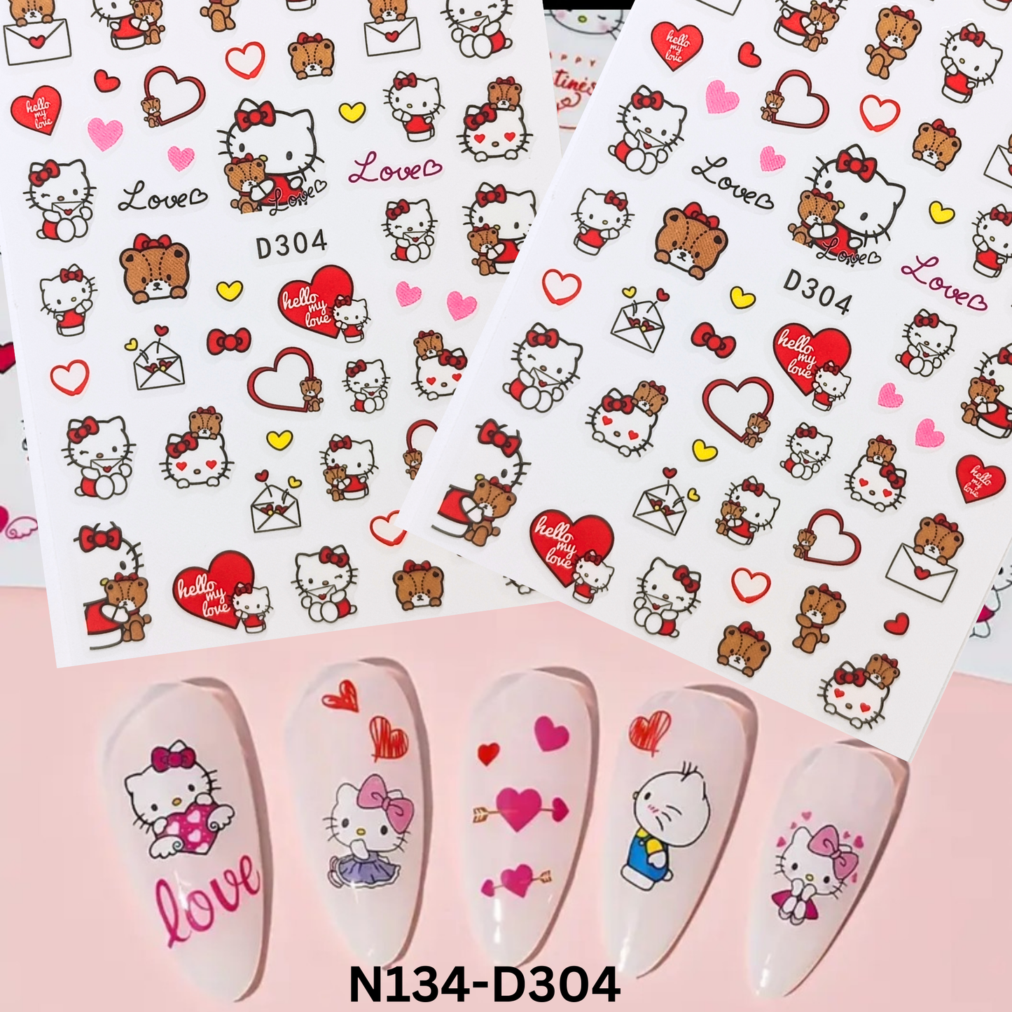 Charming Hello Kitty Nail Stickers – Fun Nail Decoration for Teens & Adults