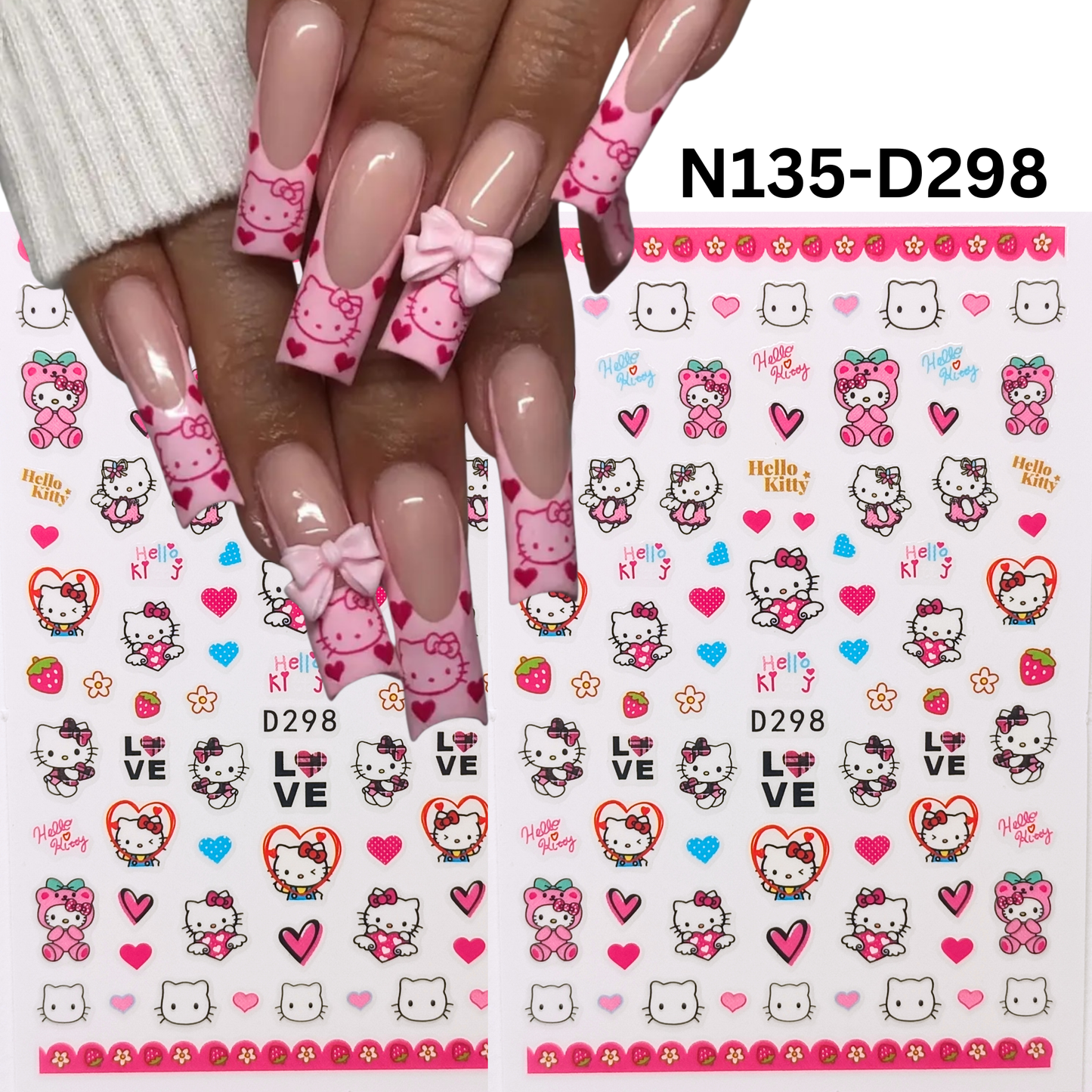 Cute Hello Kitty Nail Art Stickers – DIY Nail Decoration