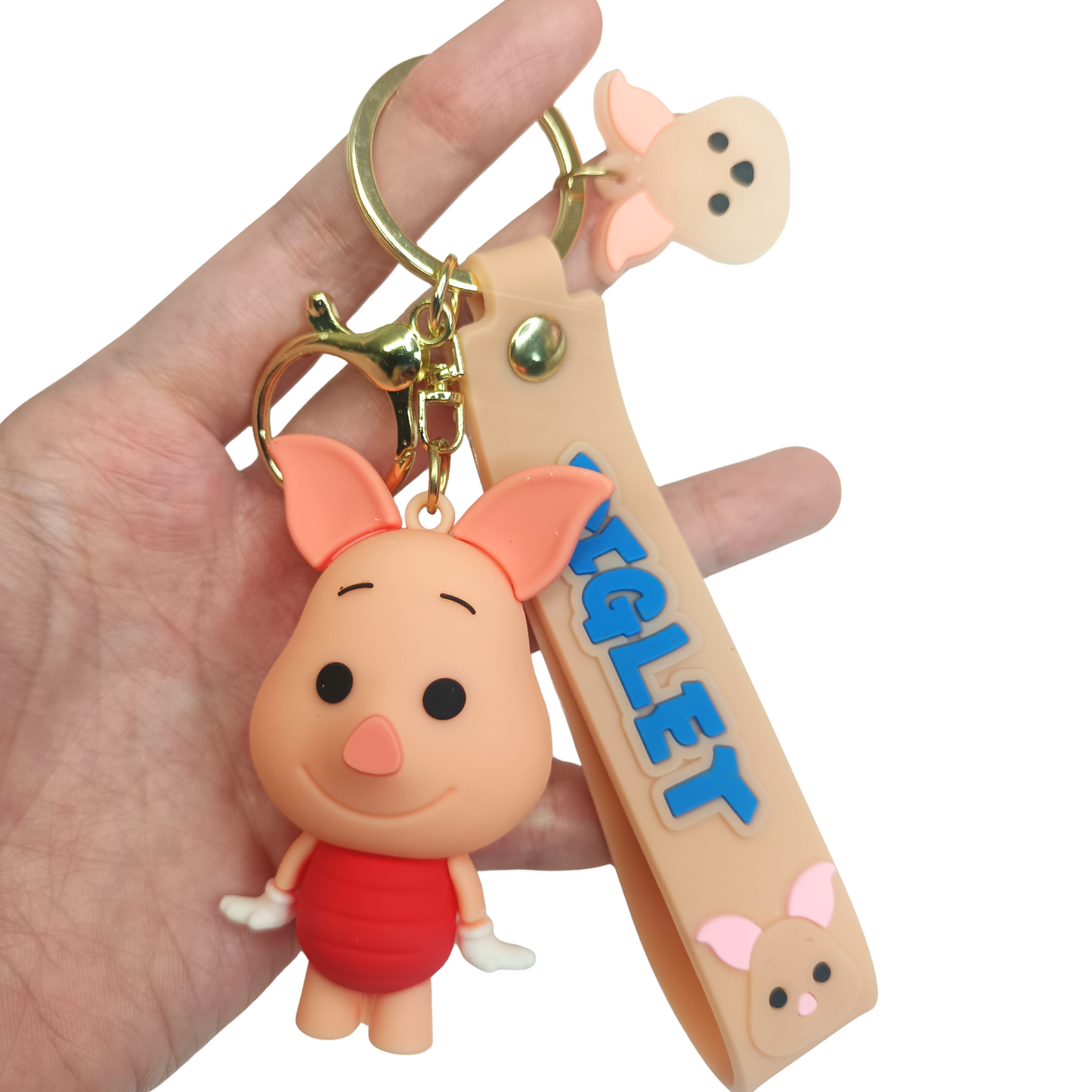 Adorable Piglet Keychain with Strap – Cute Cartoon Bag Charm & Gift Idea