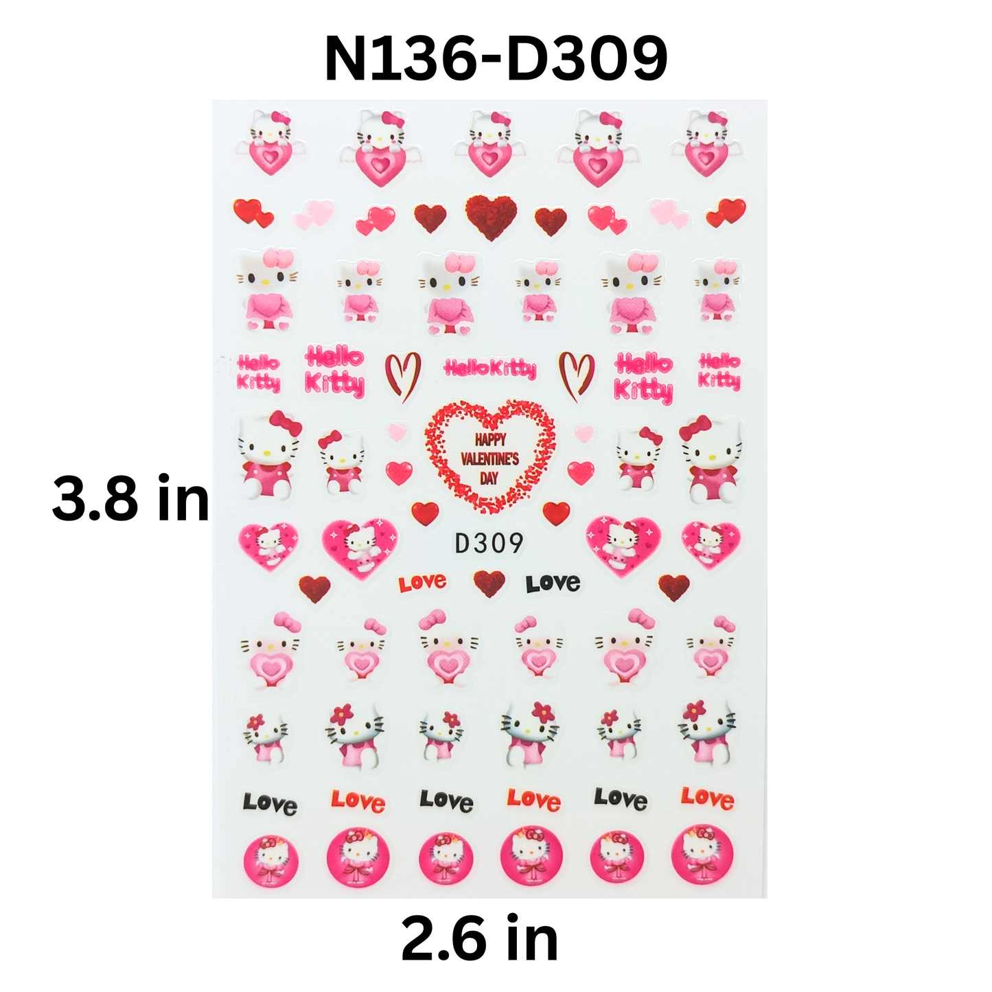Hello Kitty 3D Nail Sticker – Cute Cartoon Nail Art Decals