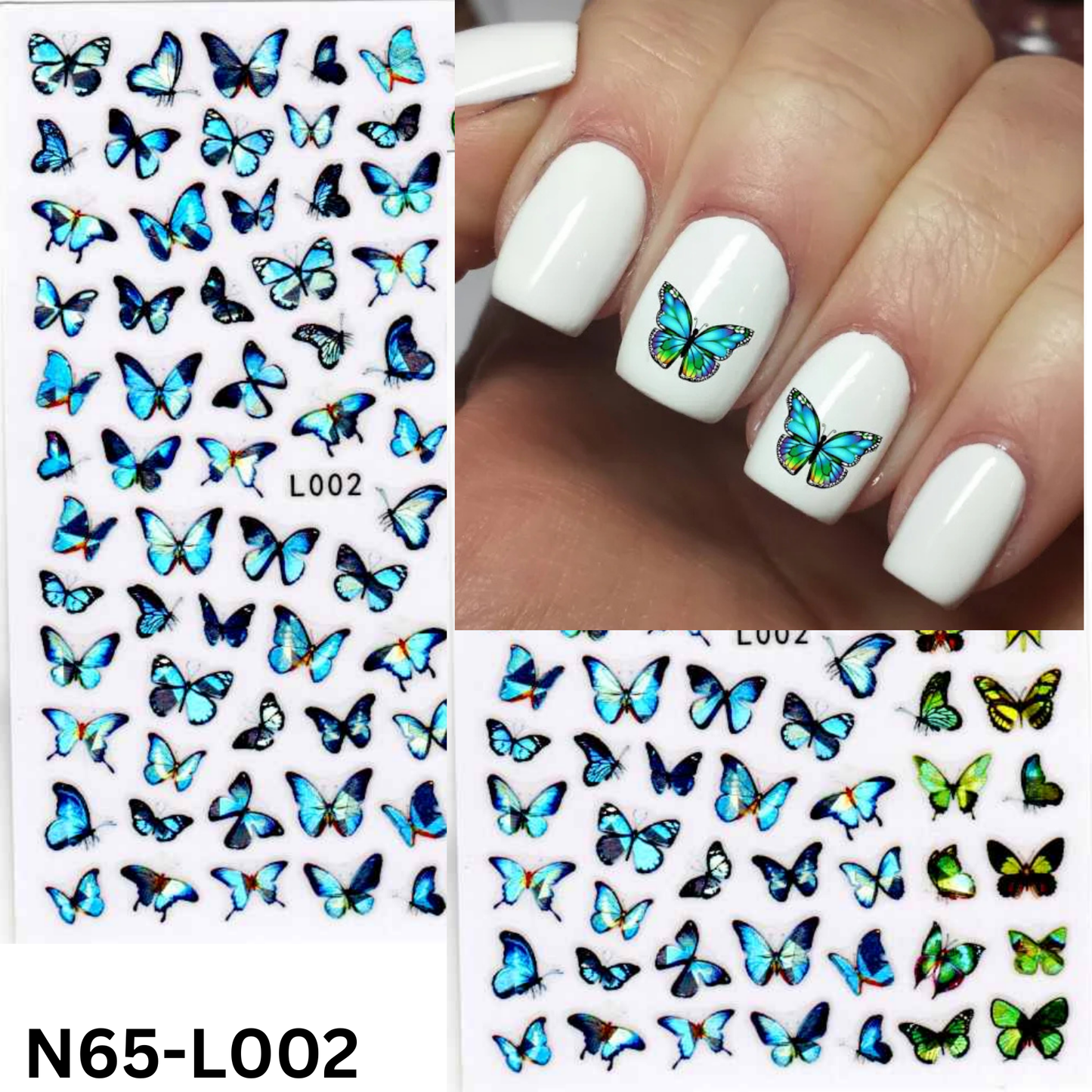 3D Nail Stickers Holographic Butterflies – DIY Nail Art for Gel, Acrylic, Natural Nails