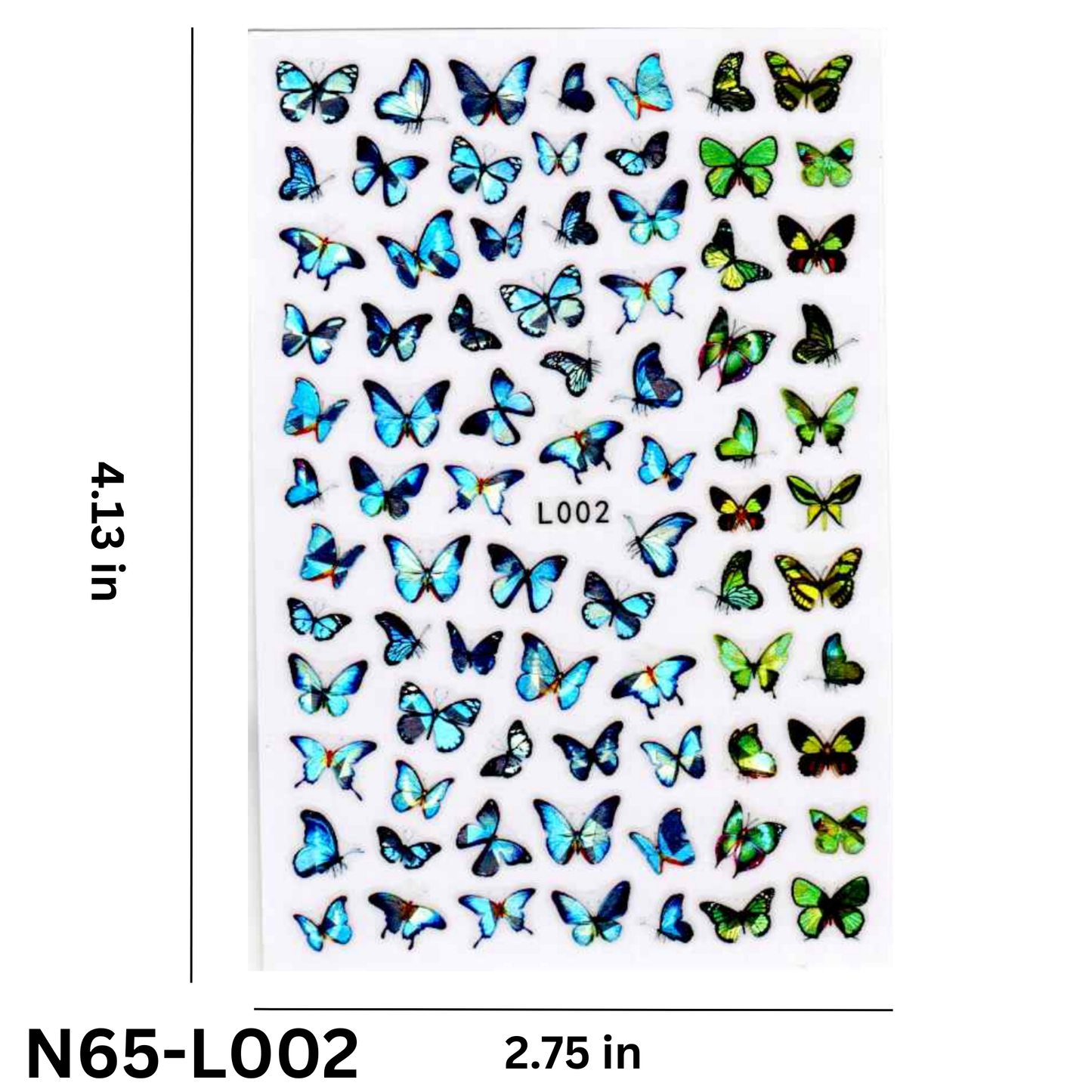 3D Nail Stickers Holographic Butterflies – DIY Nail Art for Gel, Acrylic, Natural Nails