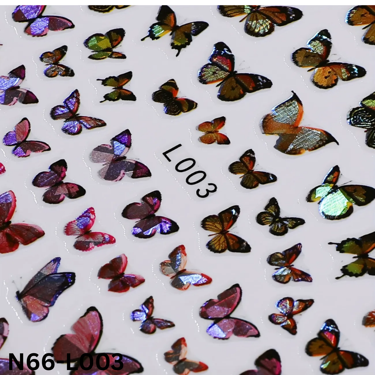 3D Butterfly Nail Art Stickers – Holographic Nail Decals for Women & Girls